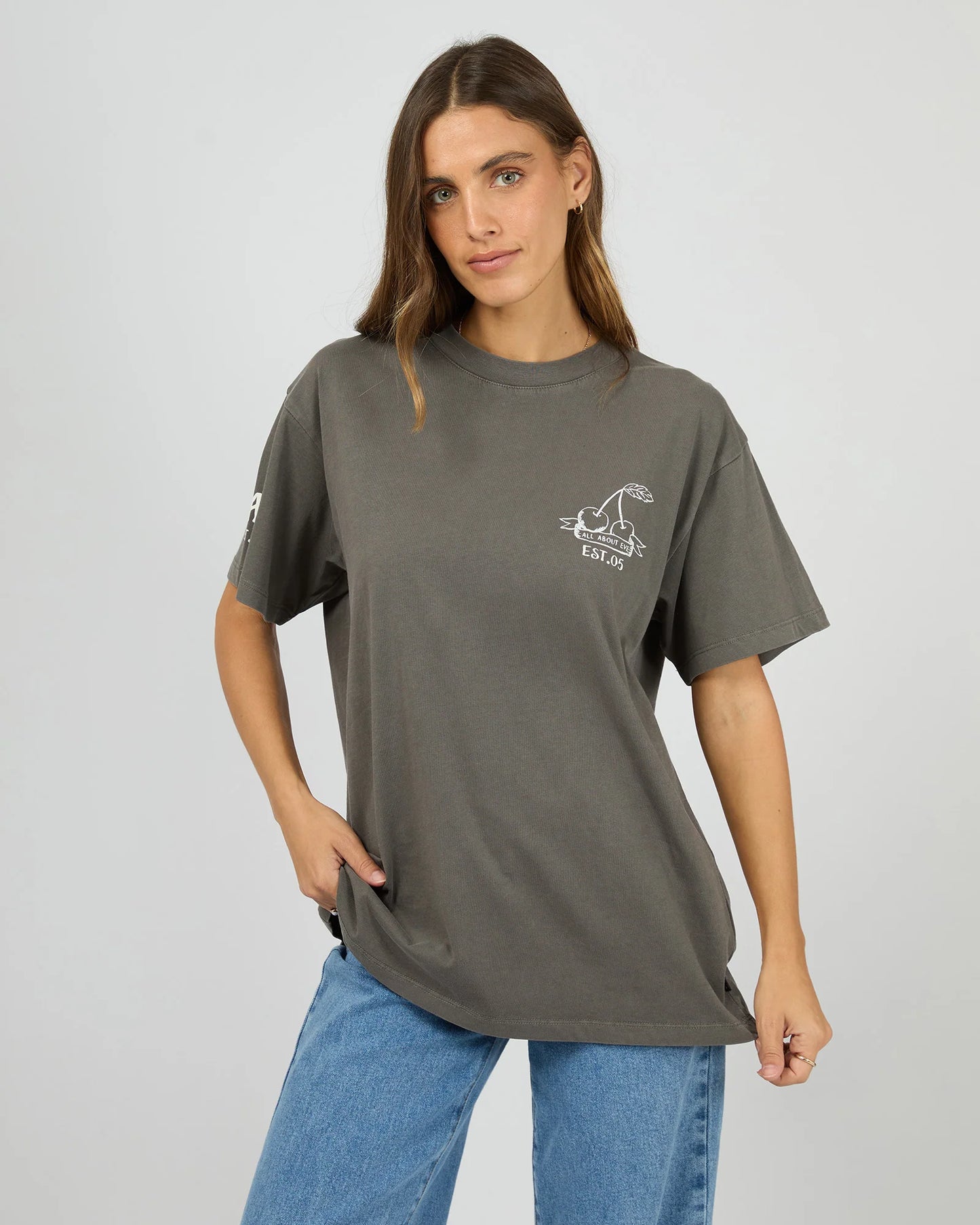 All About Eve Cherry Pie Relaxed Tee | Charcoal