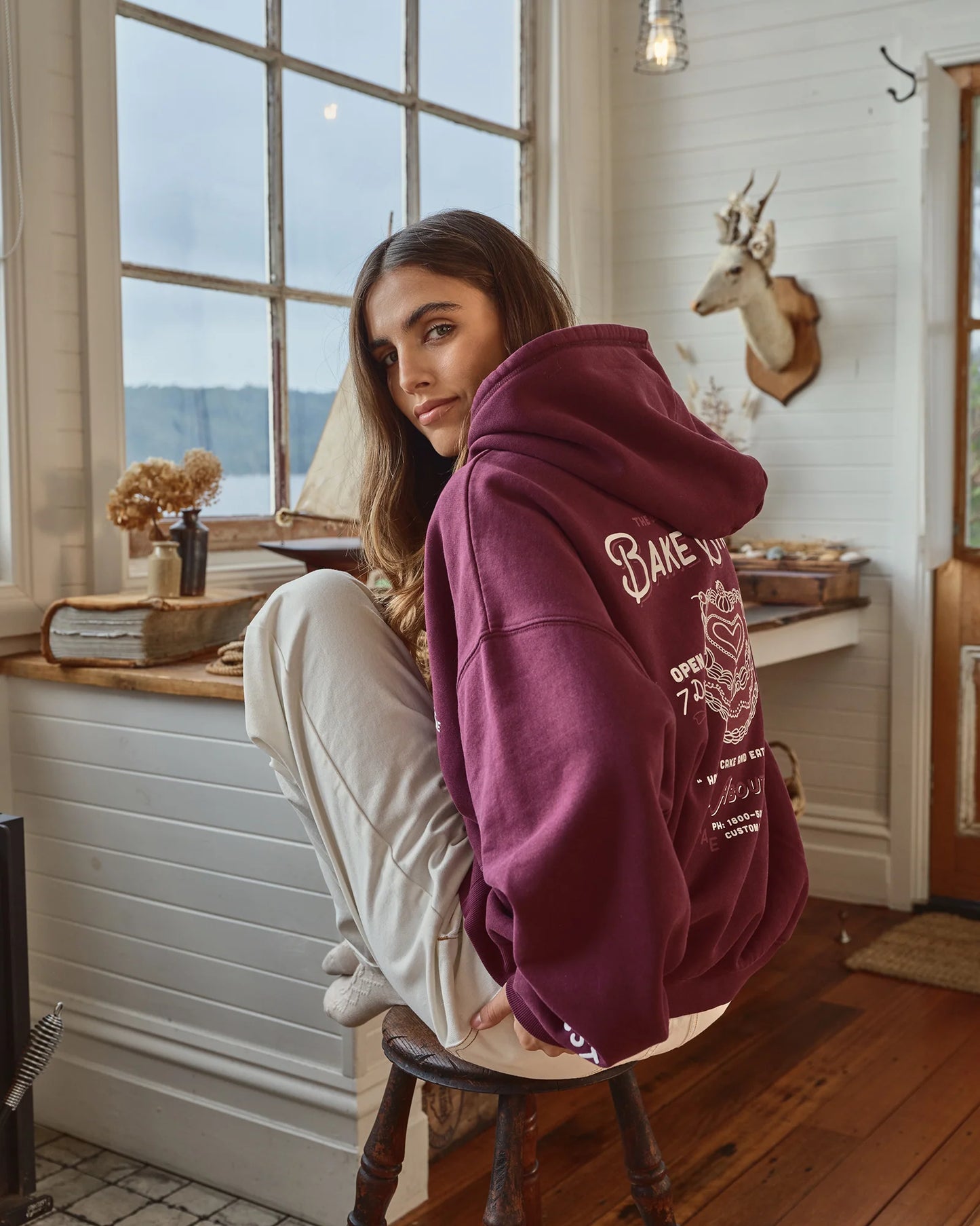 All About Eve Bake Shop Box Hoodie | Wine