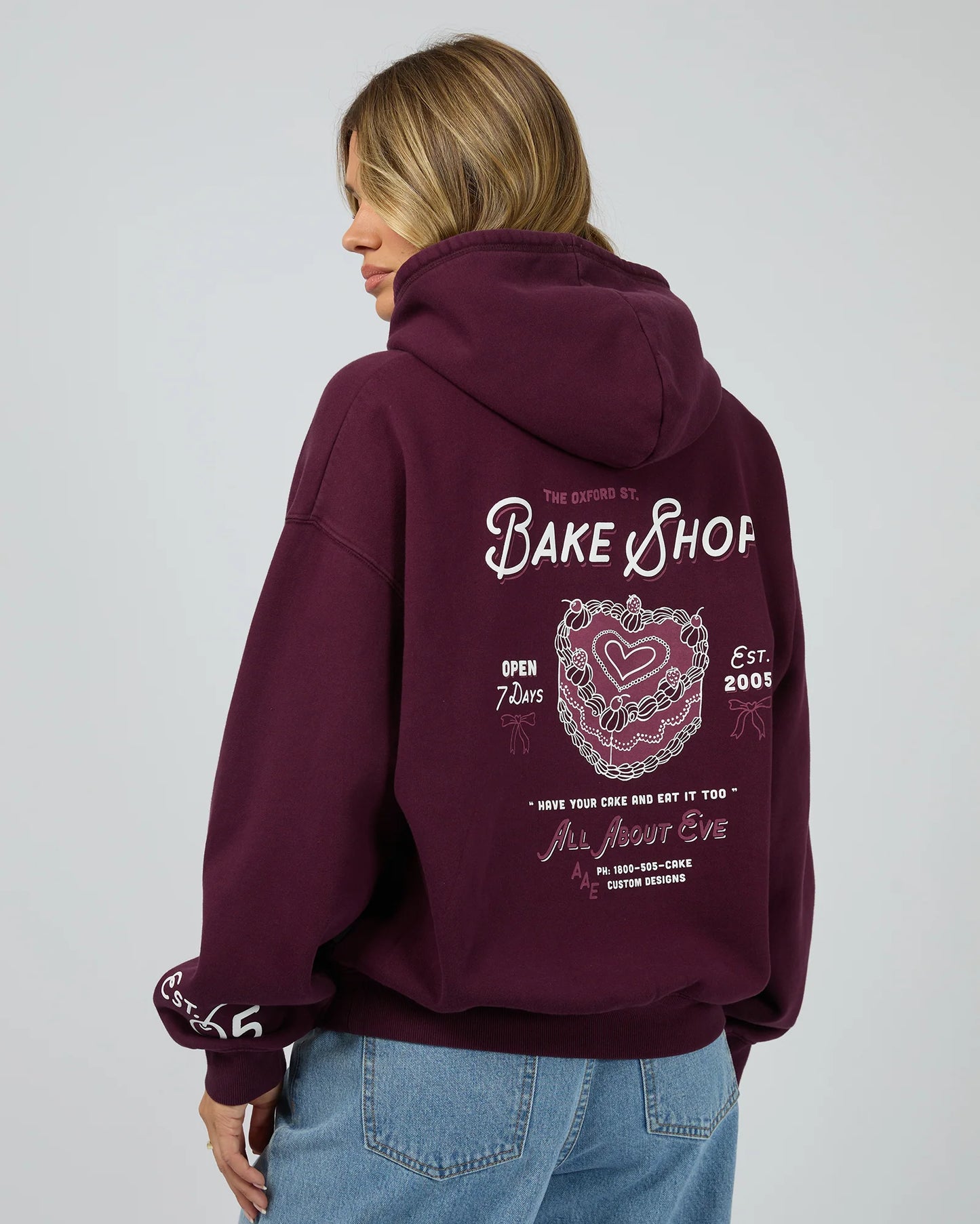 All About Eve Bake Shop Box Hoodie | Wine