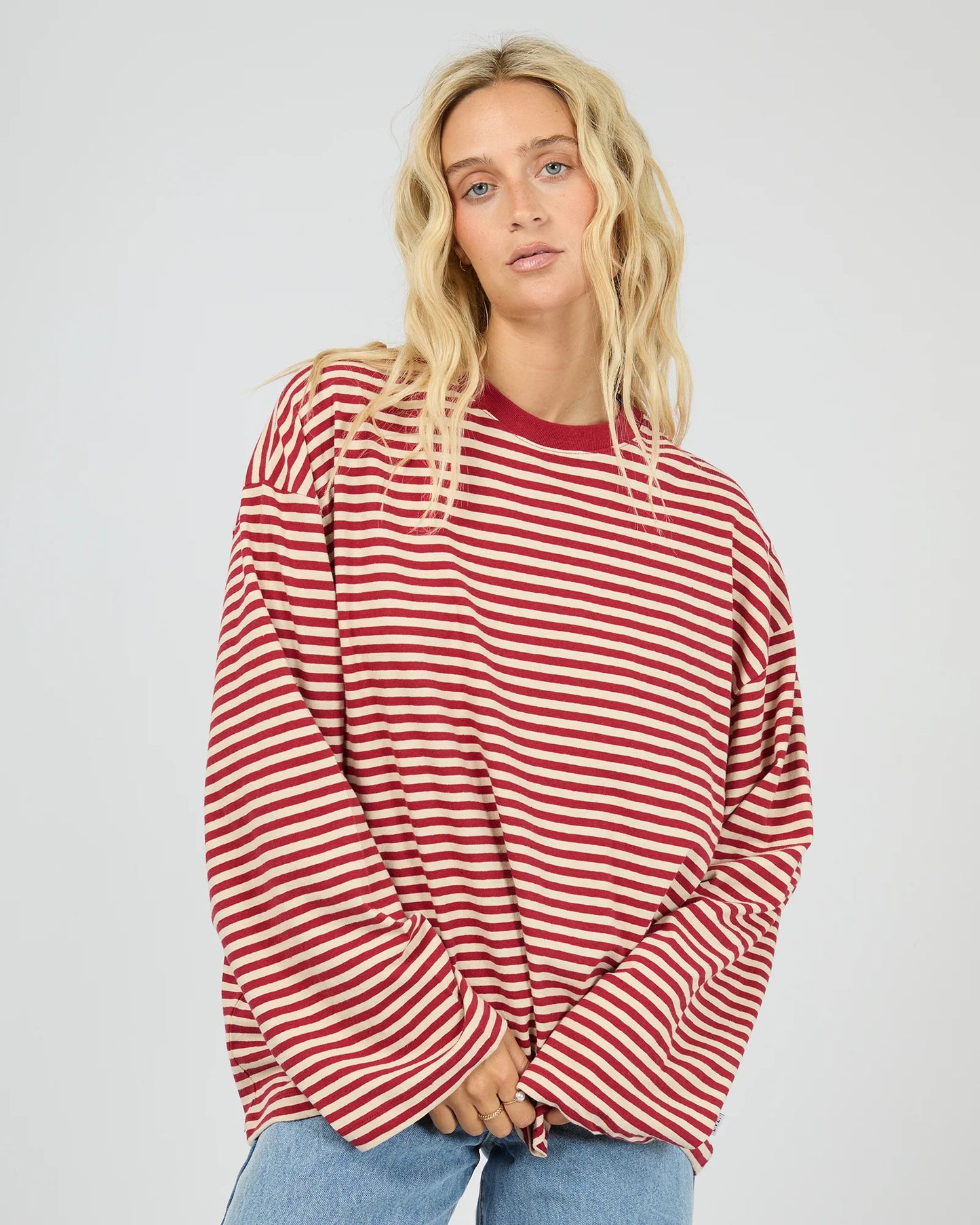 All About Eve Paloma Long Sleeve Stripe Tee | Ruby