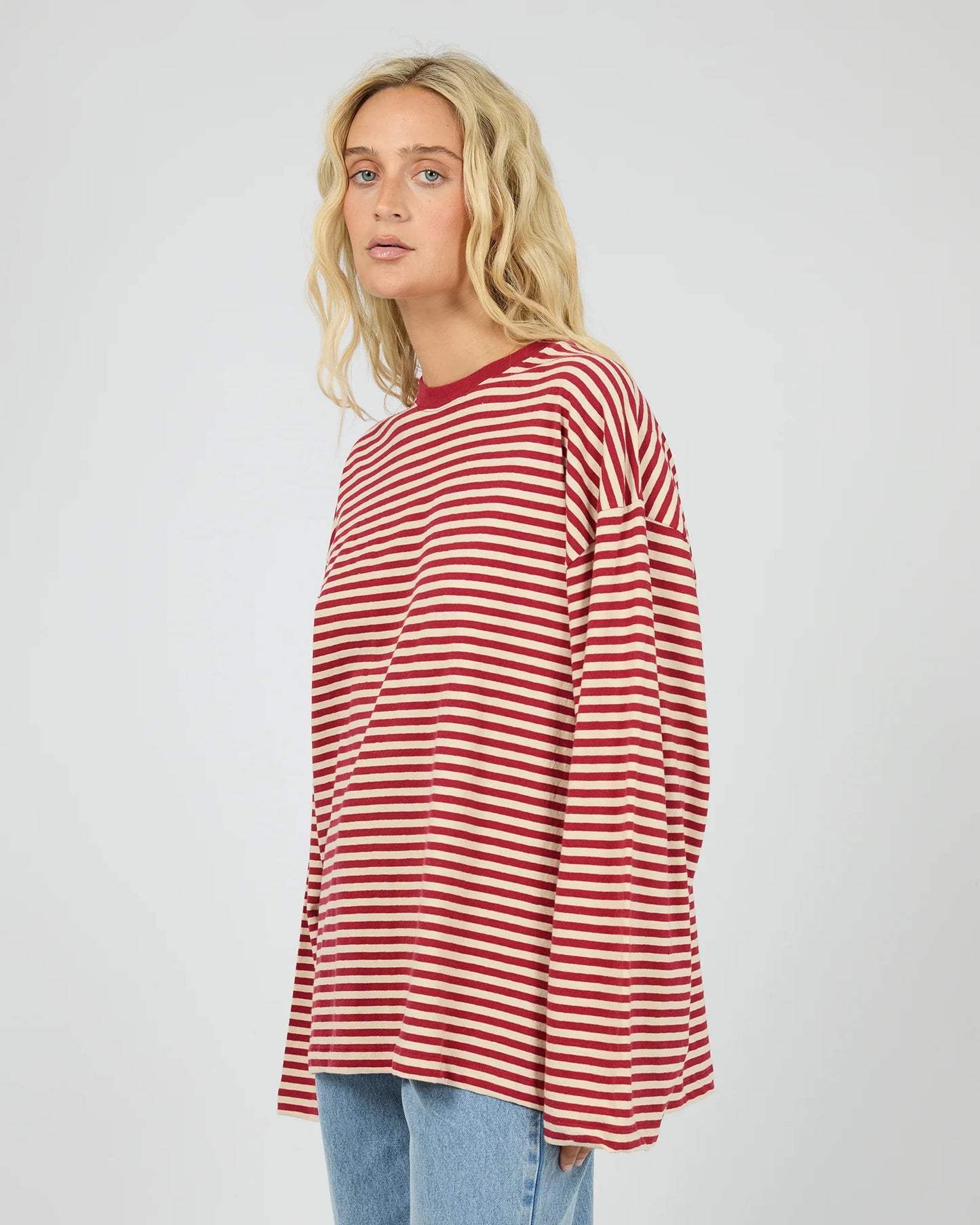 All About Eve Paloma Long Sleeve Stripe Tee | Ruby