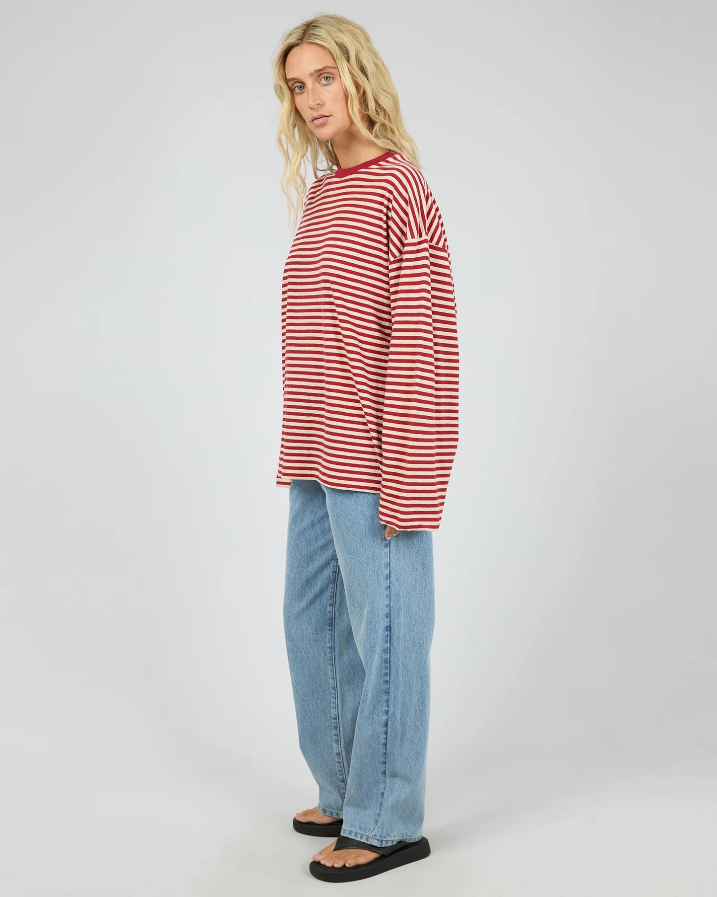 All About Eve Paloma Long Sleeve Stripe Tee | Ruby
