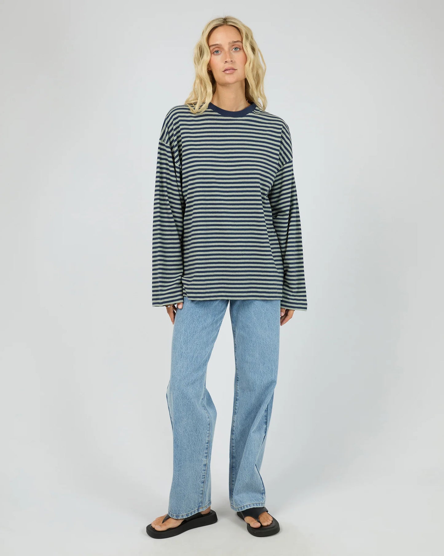 All About Eve Paloma Long Sleeve Stripe Tee | Sage