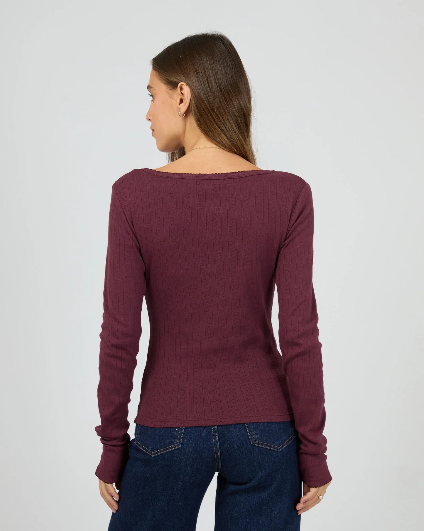 All About Eve Tia Long Sleeve Top | Wine
