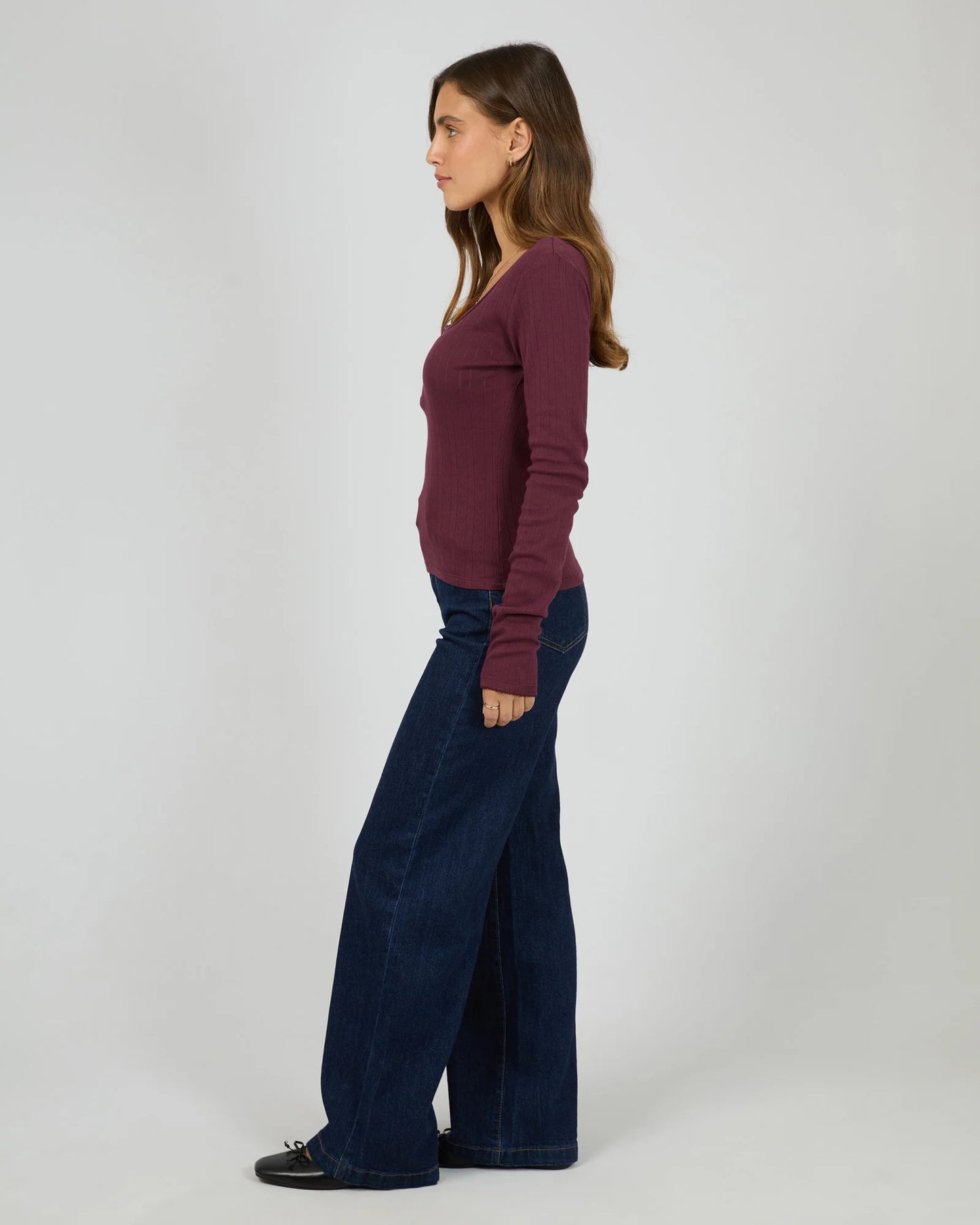 All About Eve Tia Long Sleeve Top | Wine