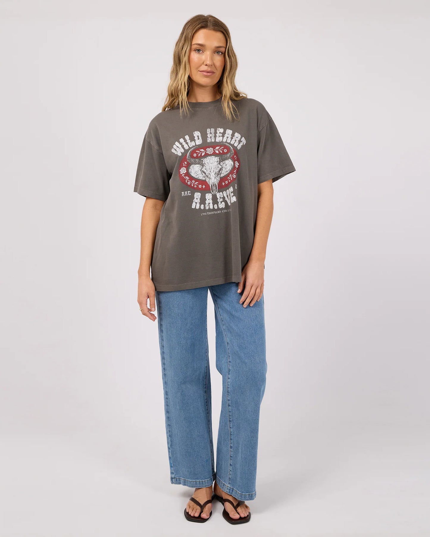 All About Eve Wild Heart Relaxed Tee | Charcoal