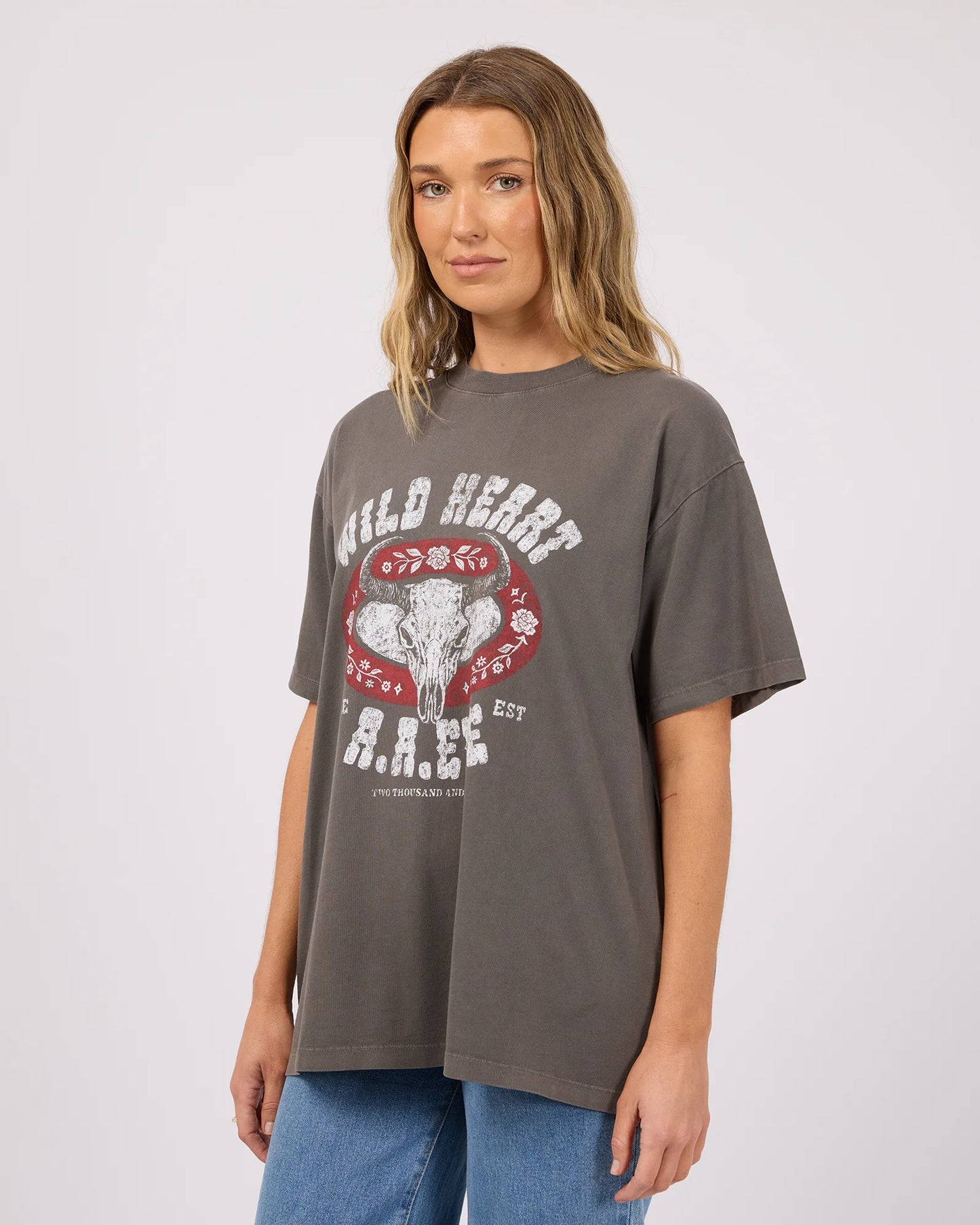All About Eve Wild Heart Relaxed Tee | Charcoal