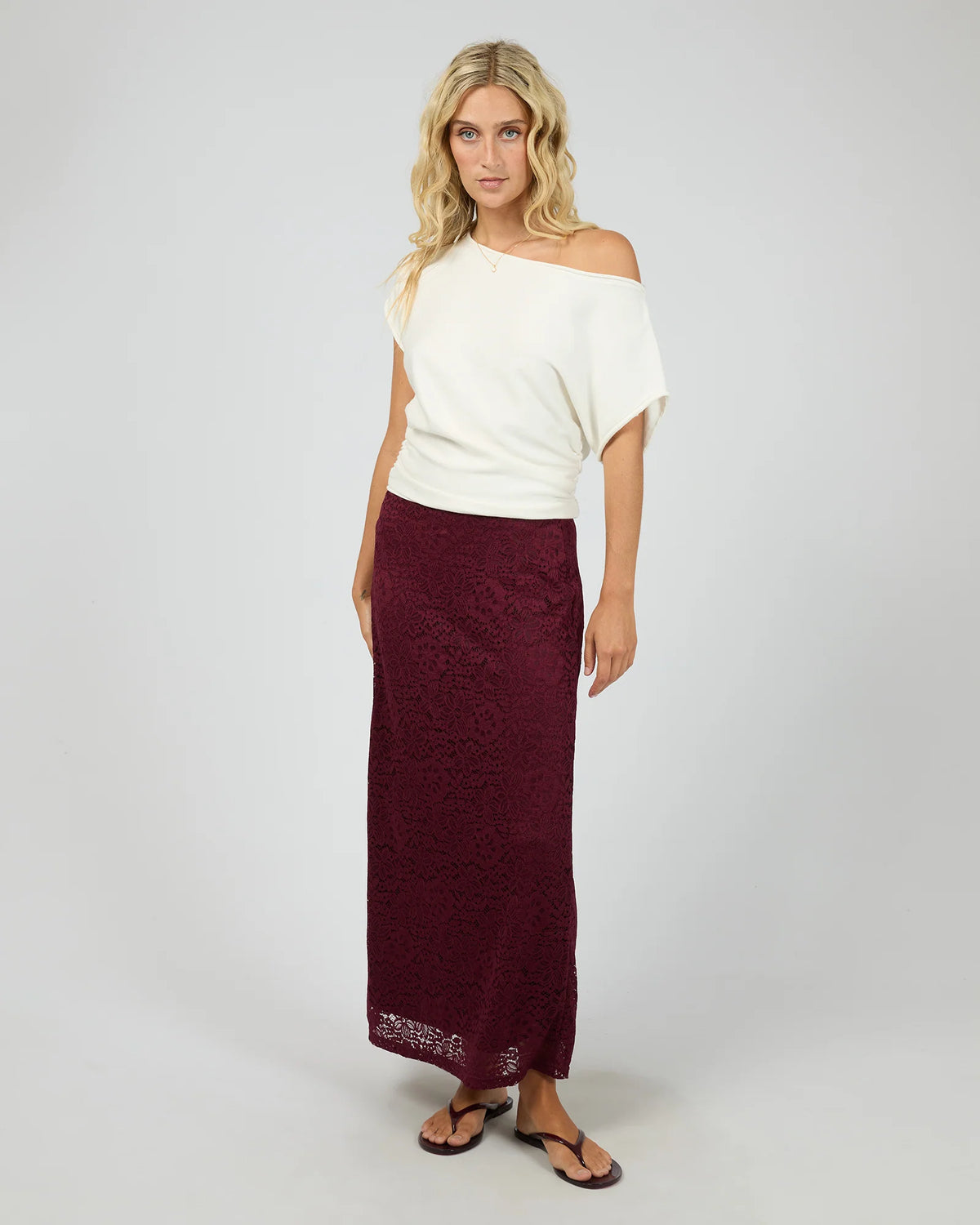 All About Eve Zea Lace Maxi Skirt | Wine
