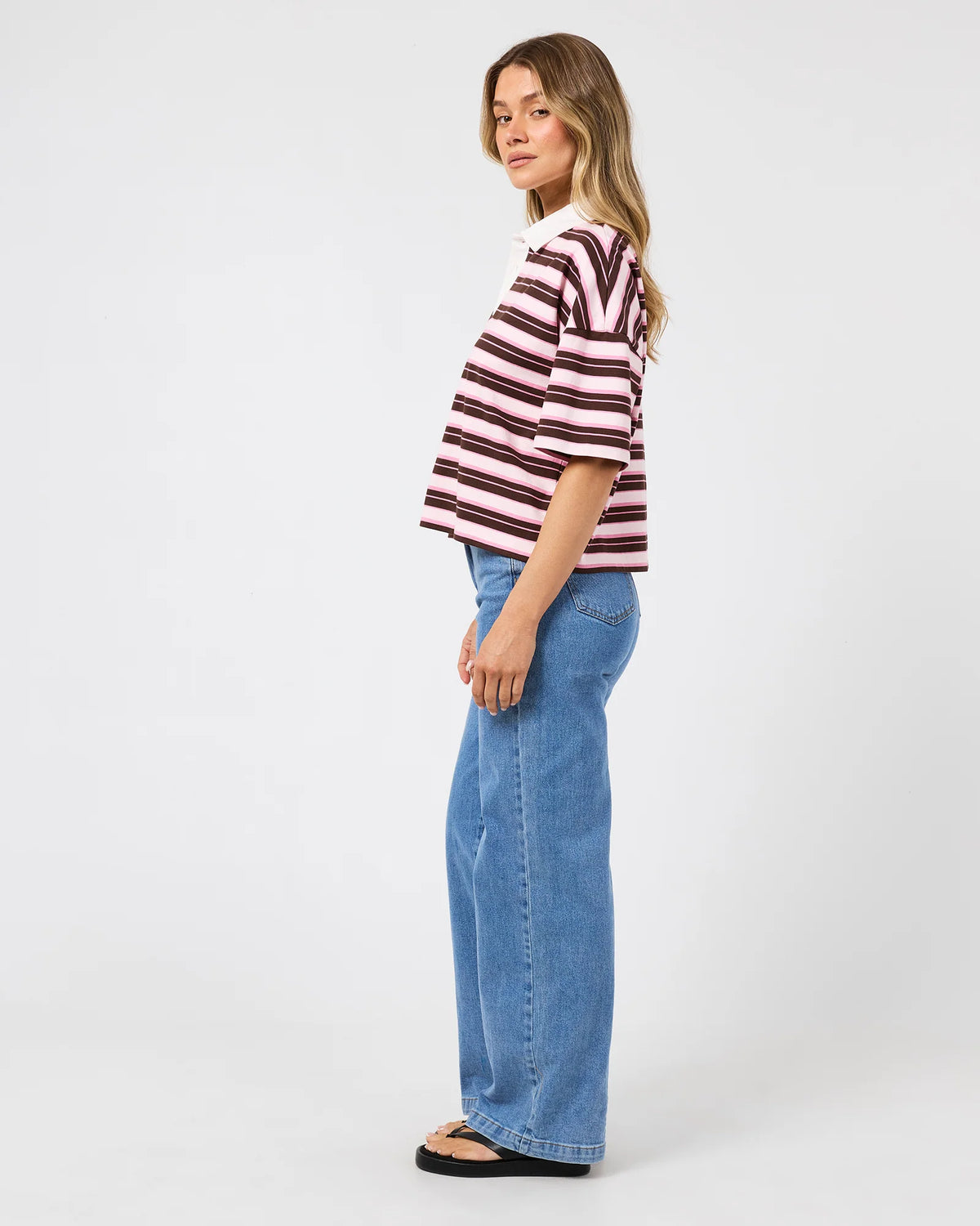 All About Eve Harri Stripe Rugby Top | Pale Pink