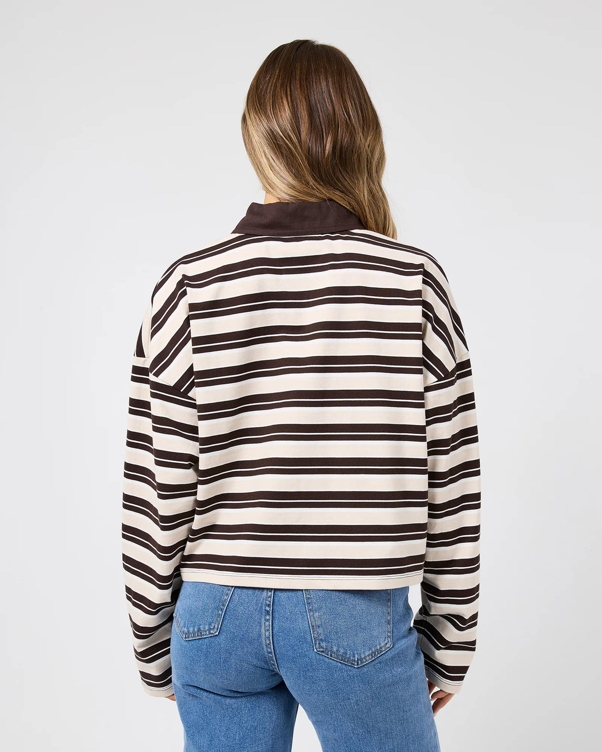 All About Eve Harri Stripe Rugby Long Sleeve | Brown
