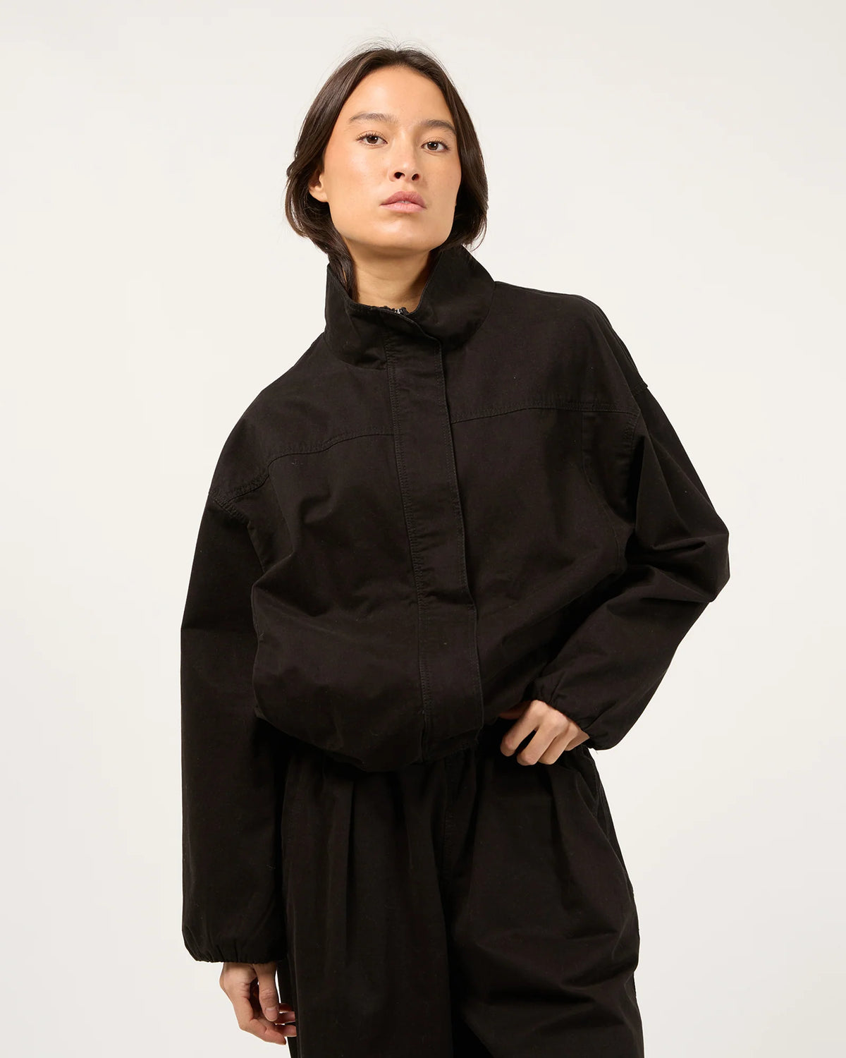 All About Eve Margo Funnel Neck Jacket | Black