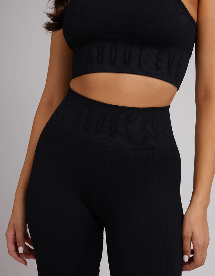 ALL ABOUT EVE AAE ACTIVE REMI RIB BIKE SHORT BLACK