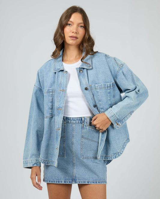 All About Eve Dale Shacket | Light Blue