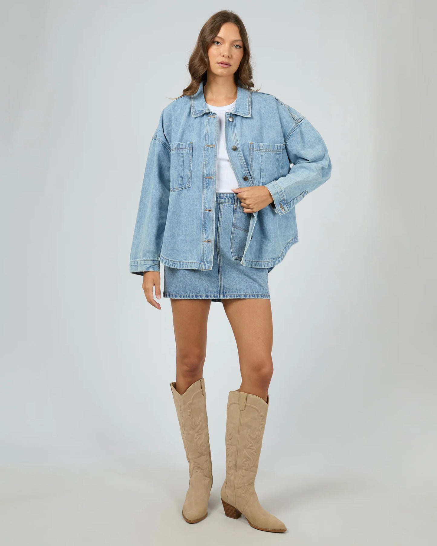 All About Eve Dale Shacket | Light Blue