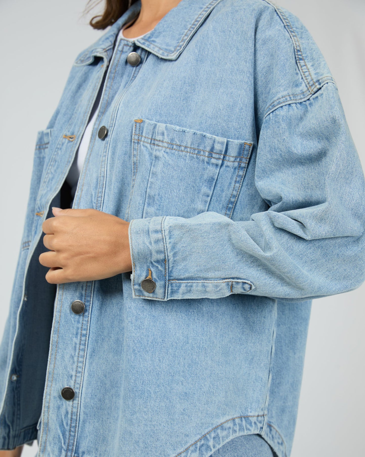 All About Eve Dale Shacket | Light Blue