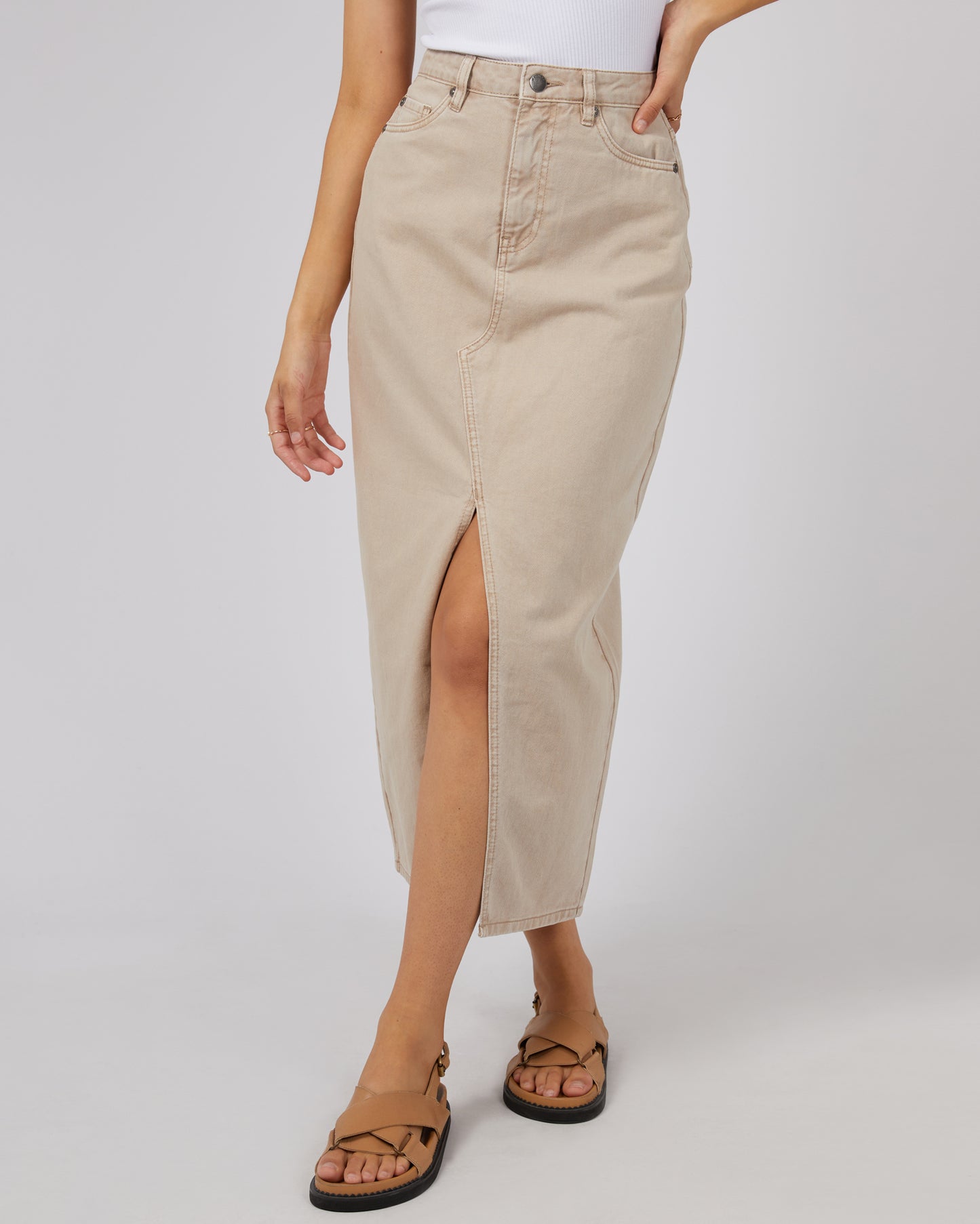 ALL ABOUT EVE PIA MAXI SKIRT BEIGE