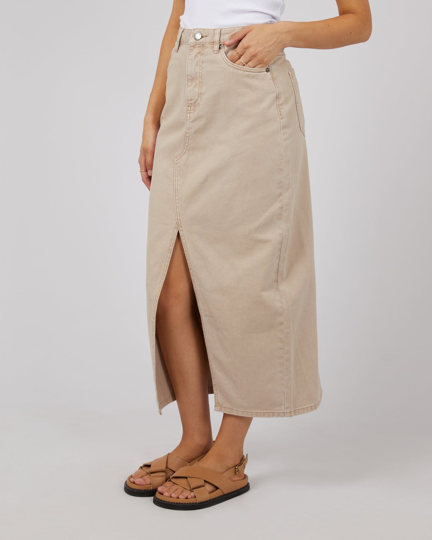 ALL ABOUT EVE PIA MAXI SKIRT BEIGE