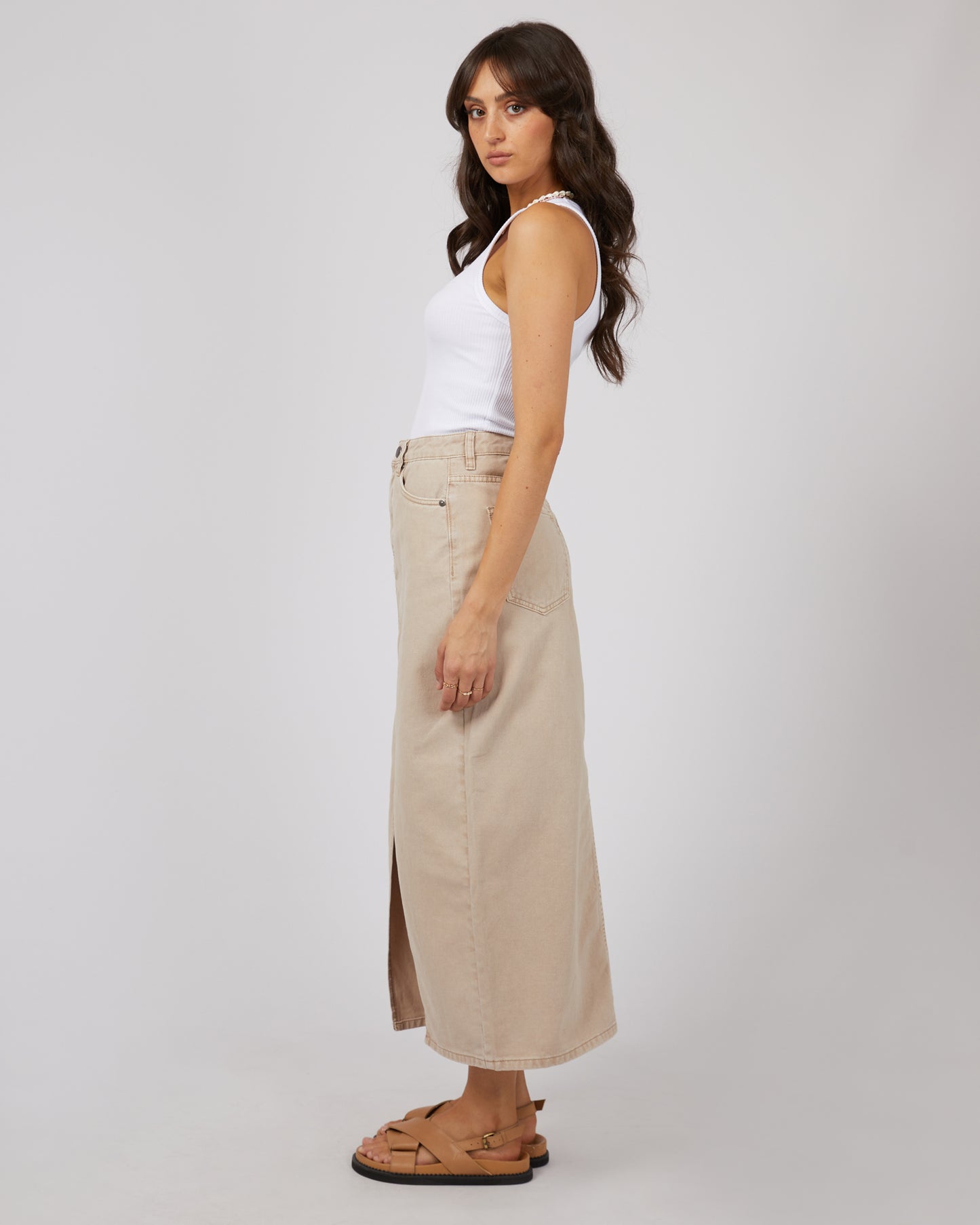 ALL ABOUT EVE PIA MAXI SKIRT BEIGE