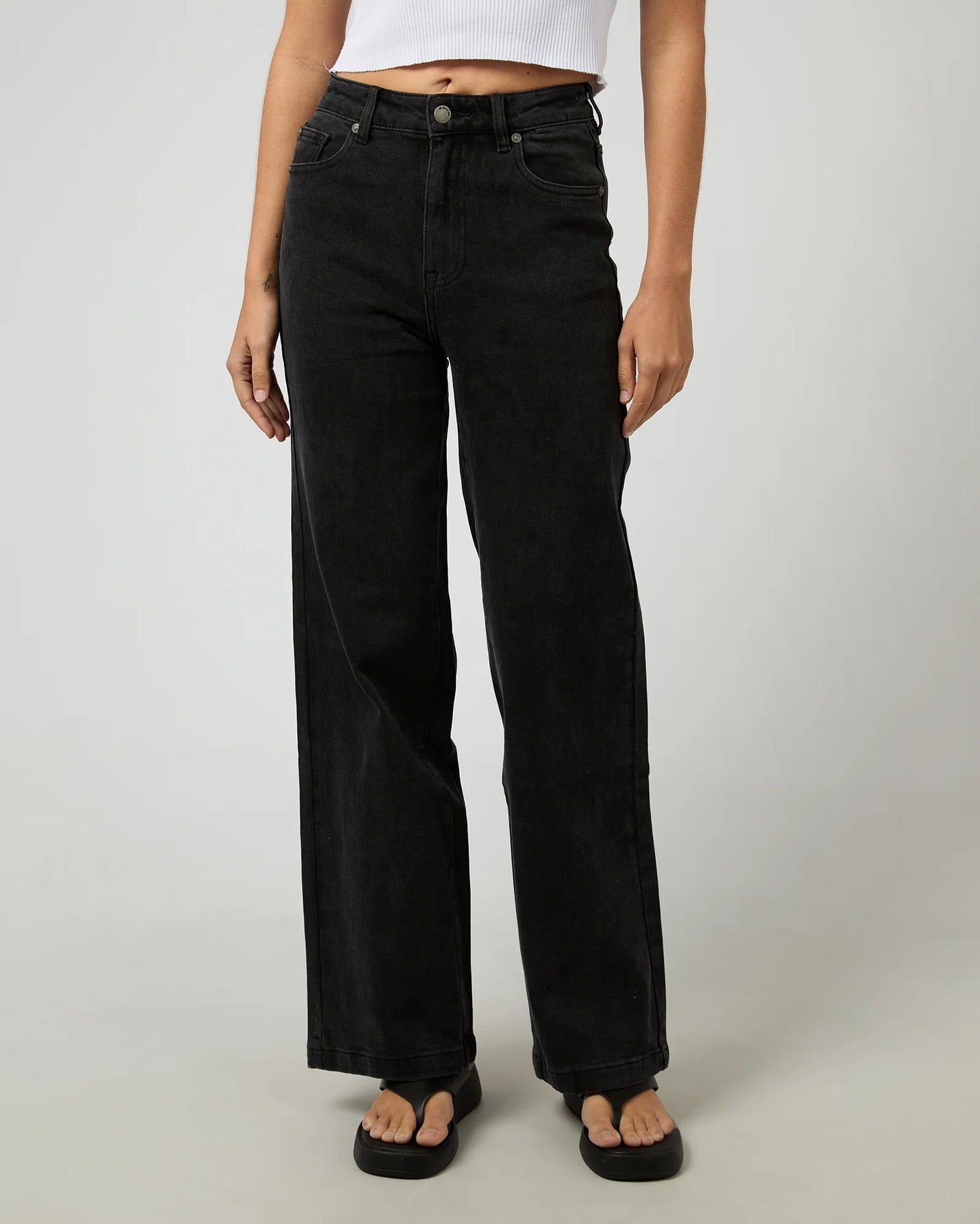 All About Eve Jacqui Wide Leg Jean | Washed Black