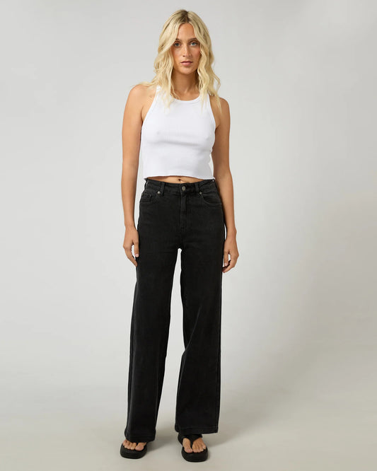 All About Eve Jacqui Wide Leg Jean | Washed Black