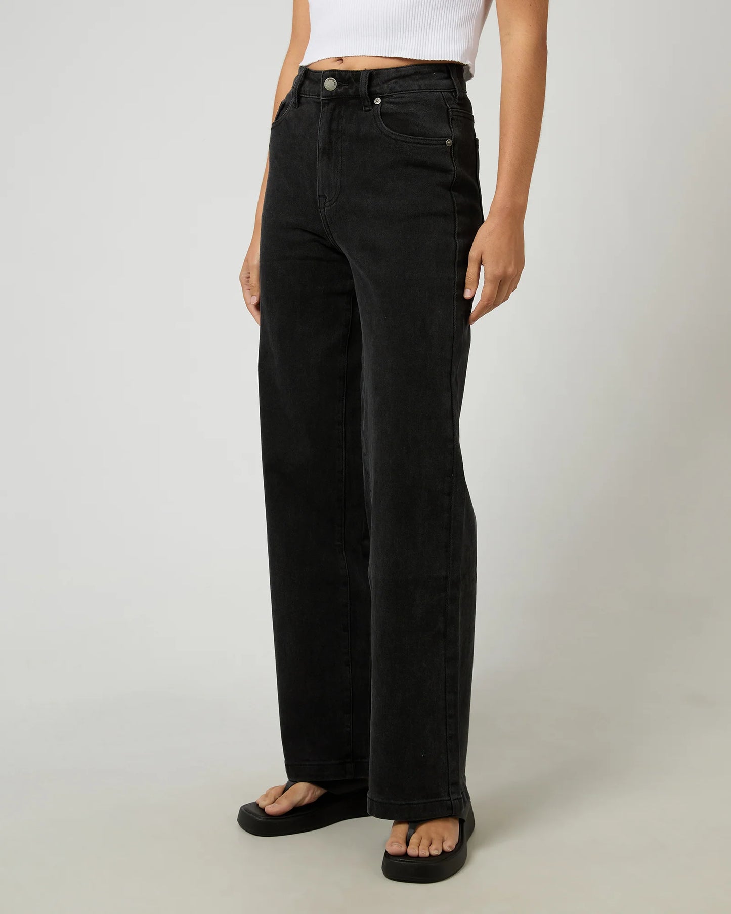 All About Eve Jacqui Wide Leg Jean | Washed Black