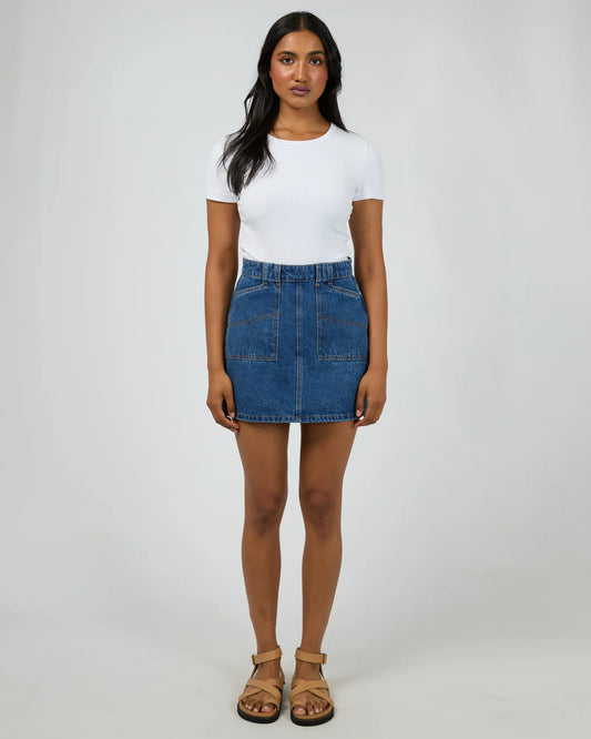 ALL ABOUT EVE BECCA SKIRT HERITAGE BLUE