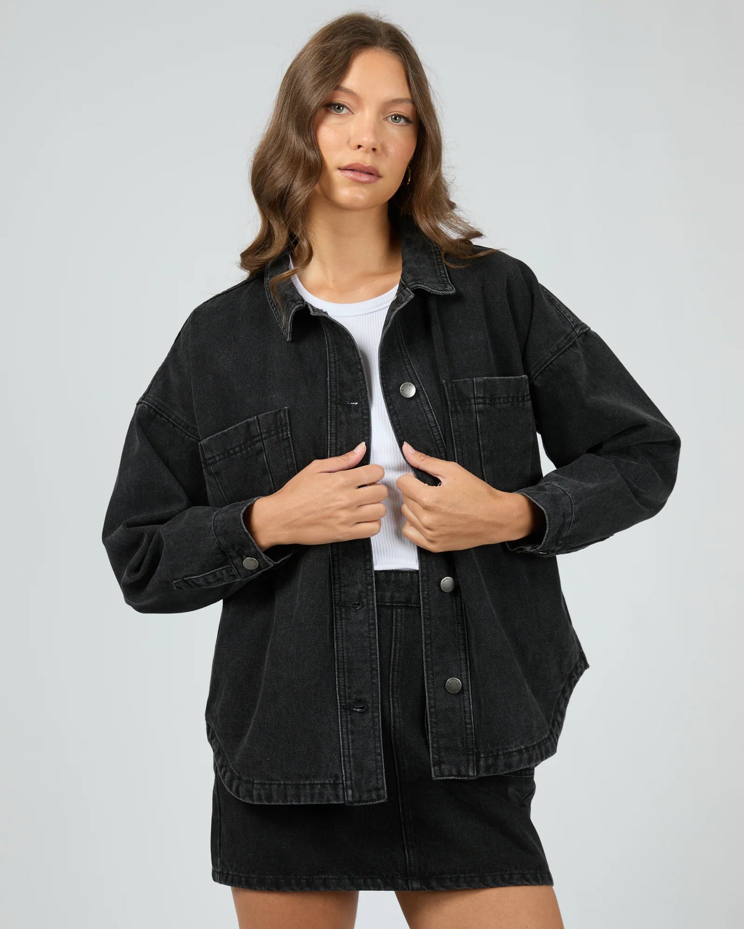 All About Eve Dale Shacket | Washed Black