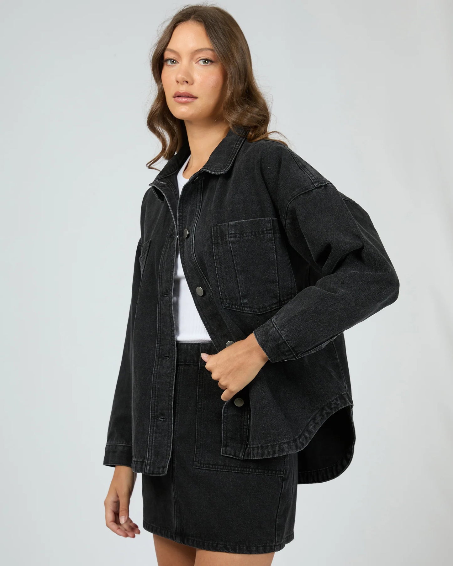 All About Eve Dale Shacket | Washed Black