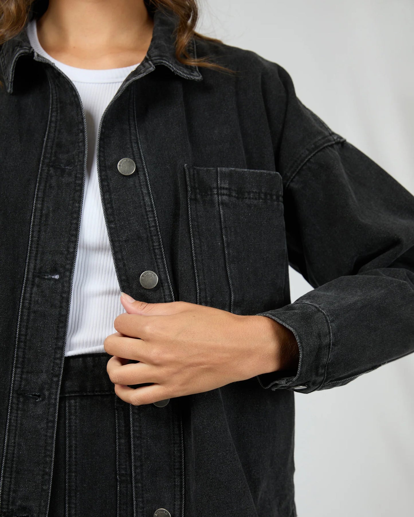 All About Eve Dale Shacket | Washed Black