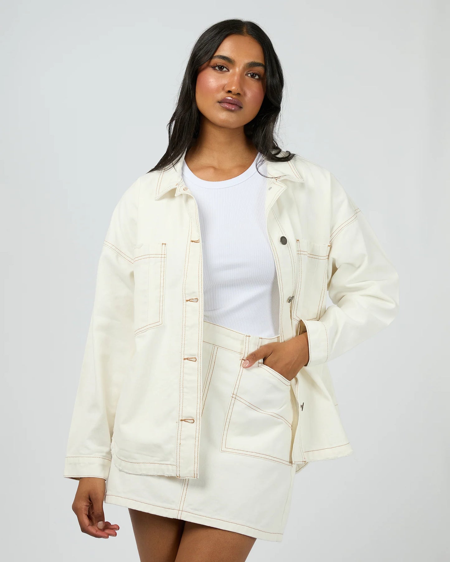 All About Eve Dale Shacket | Vintage White