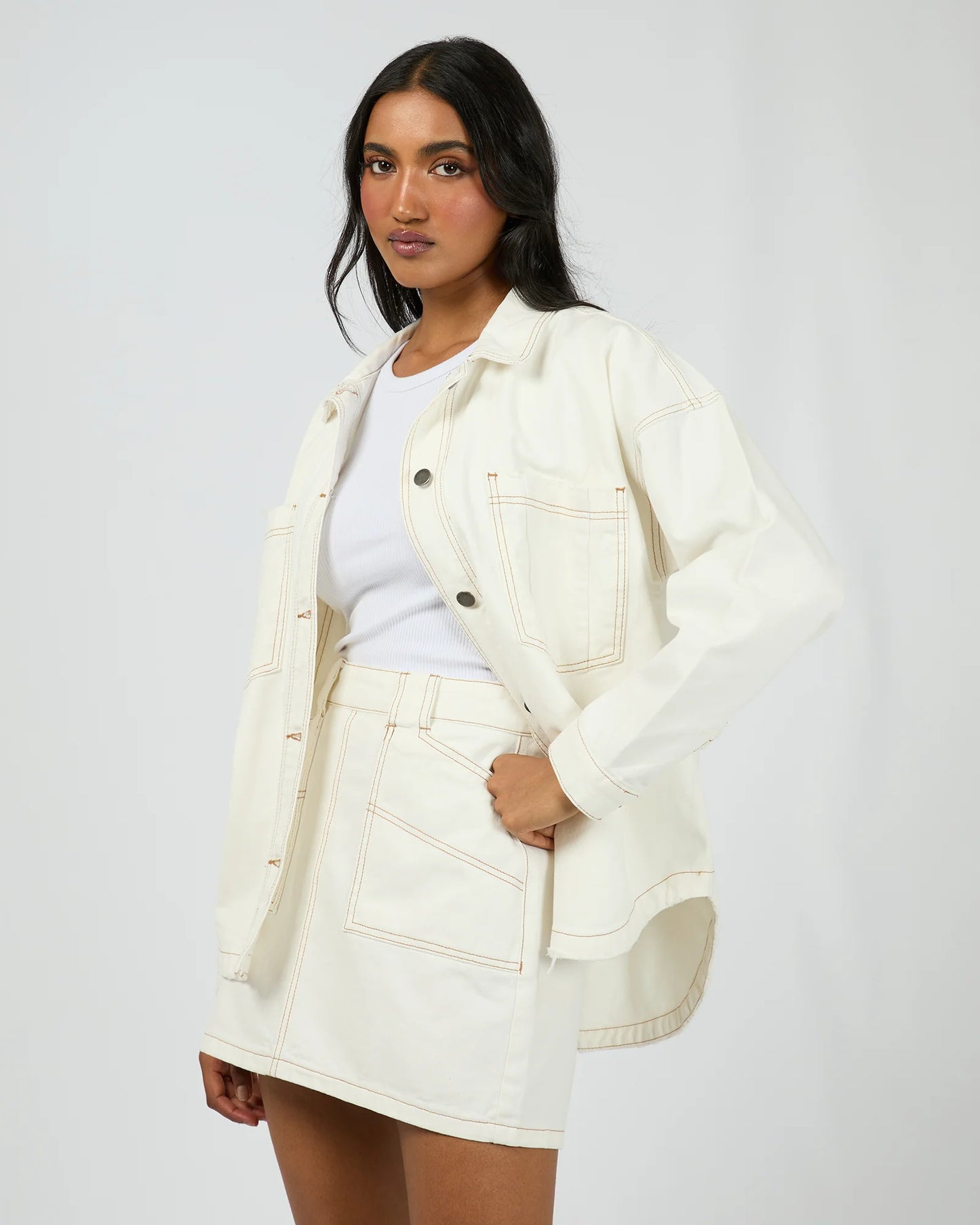 All About Eve Dale Shacket | Vintage White