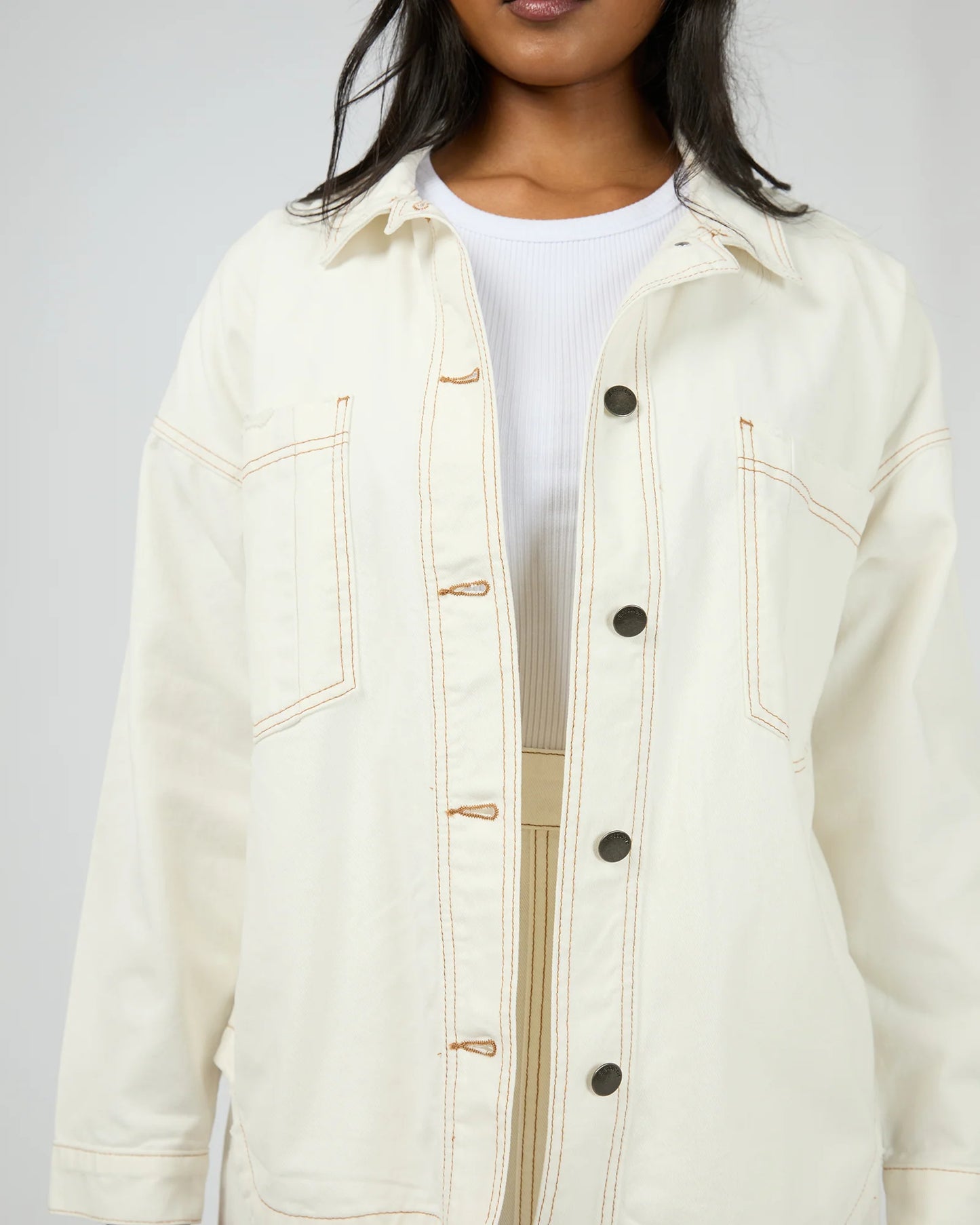 All About Eve Dale Shacket | Vintage White
