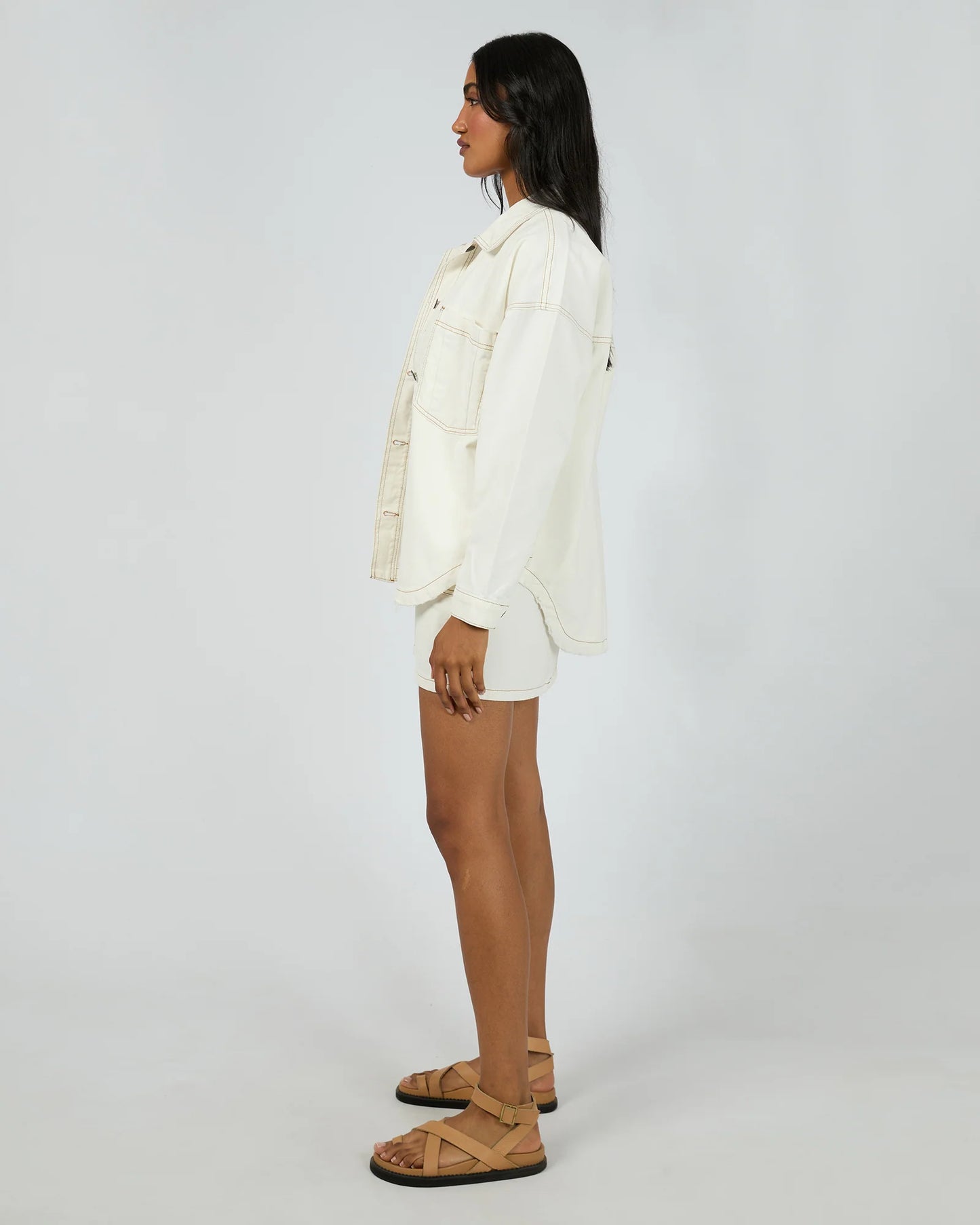 All About Eve Dale Shacket | Vintage White