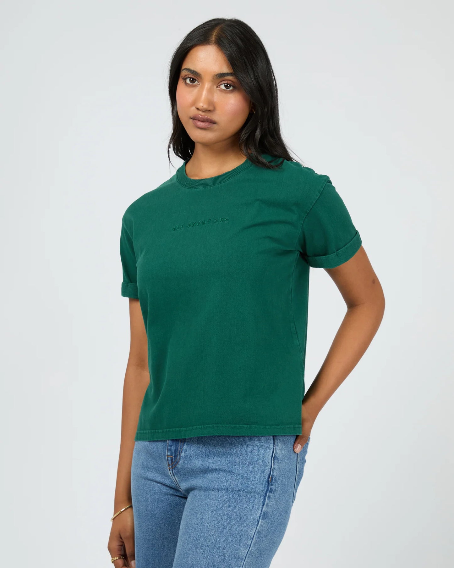 All About Eve Washed Tee Forrest Green