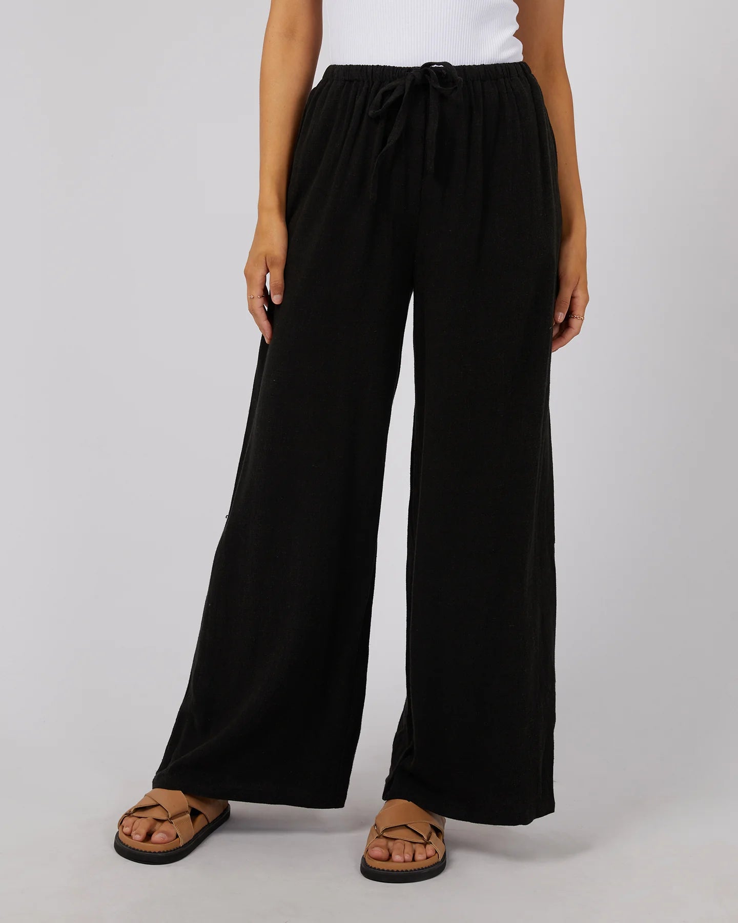 ALL ABOUT EVE LUXE LINEN PANT BLACK