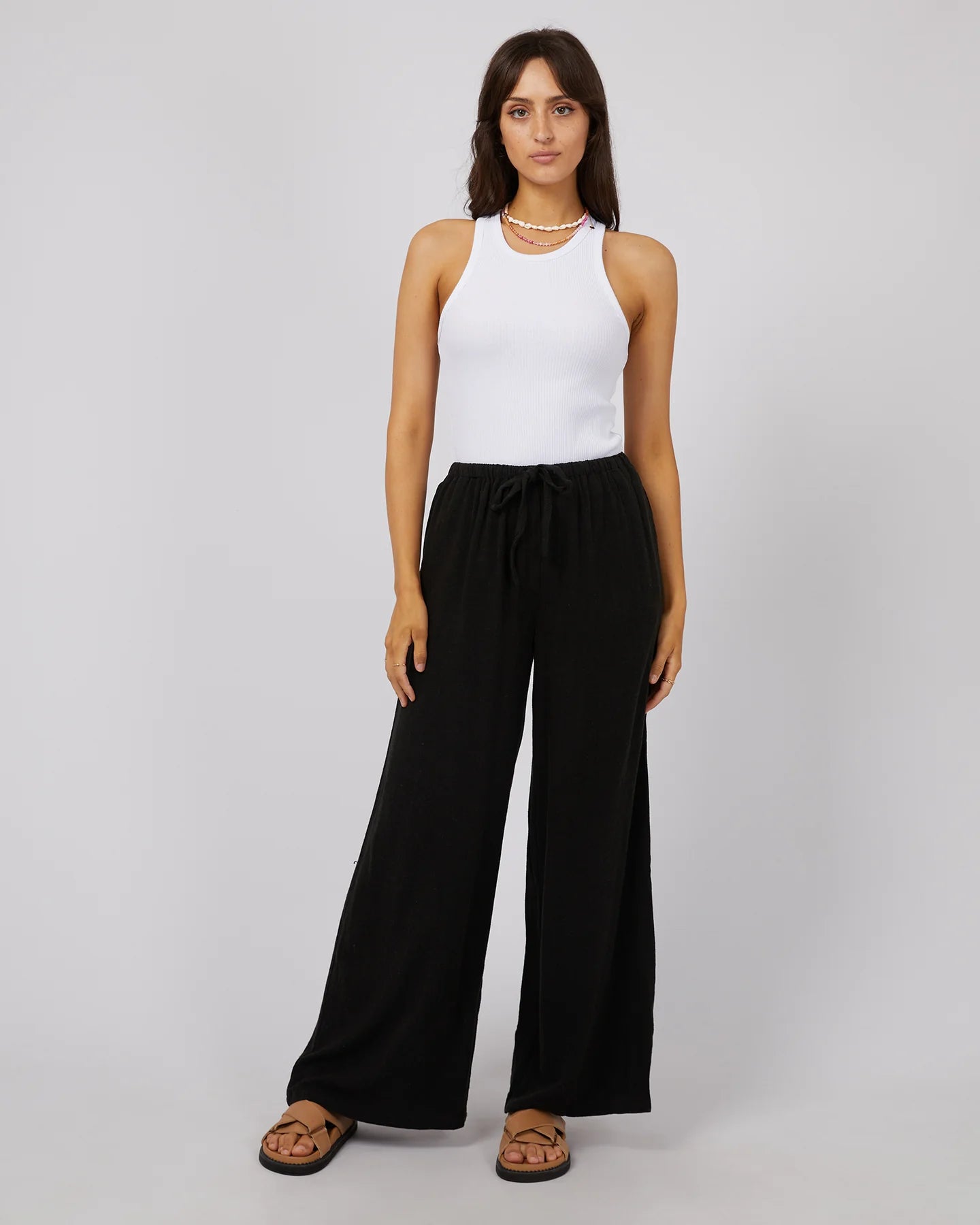 ALL ABOUT EVE LUXE LINEN PANT BLACK