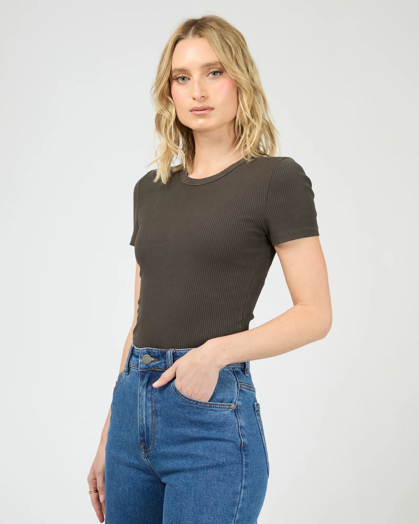 All About Eve Rib Baby Tee | Washed Black