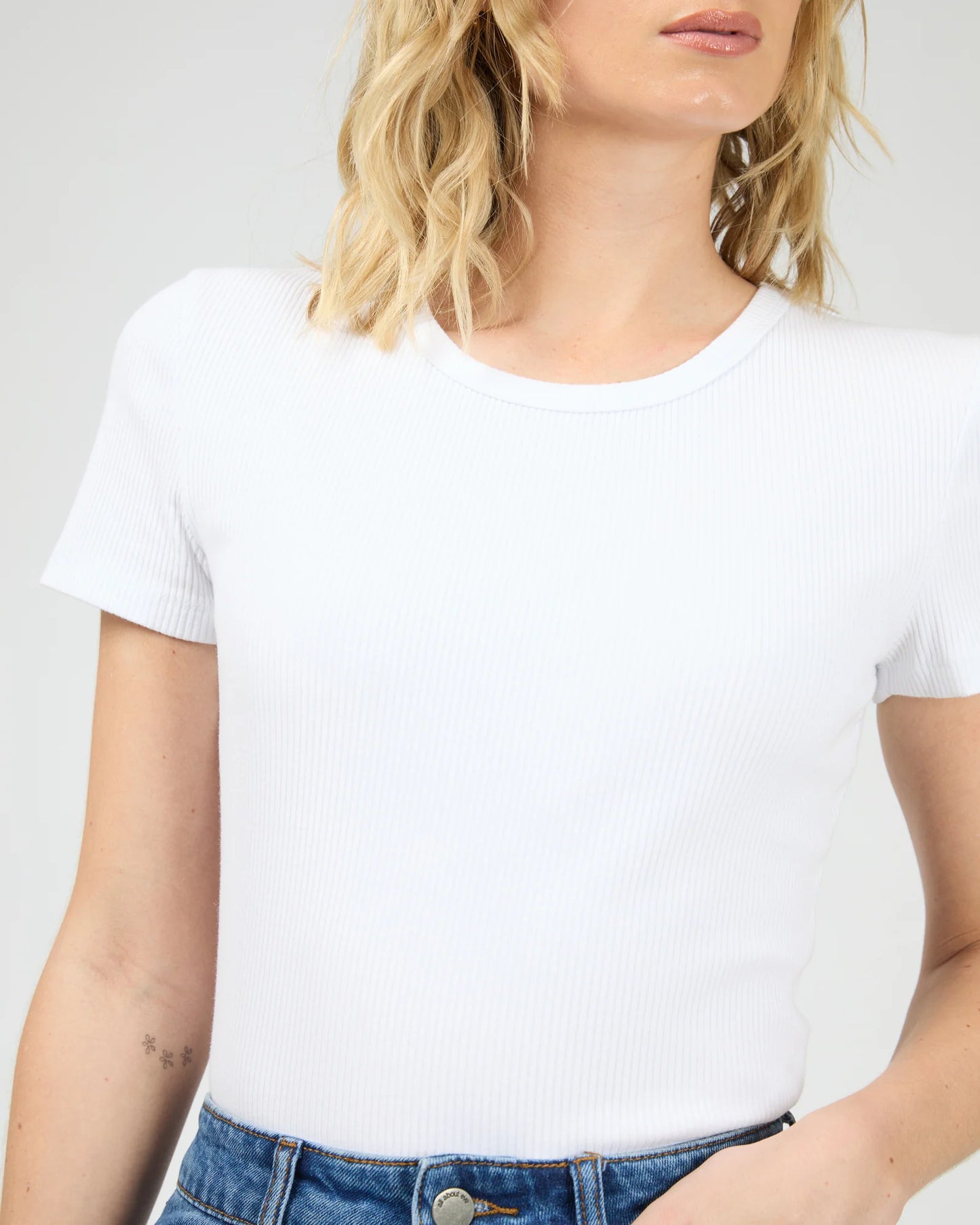 All About Eve Rib Baby Tee | White