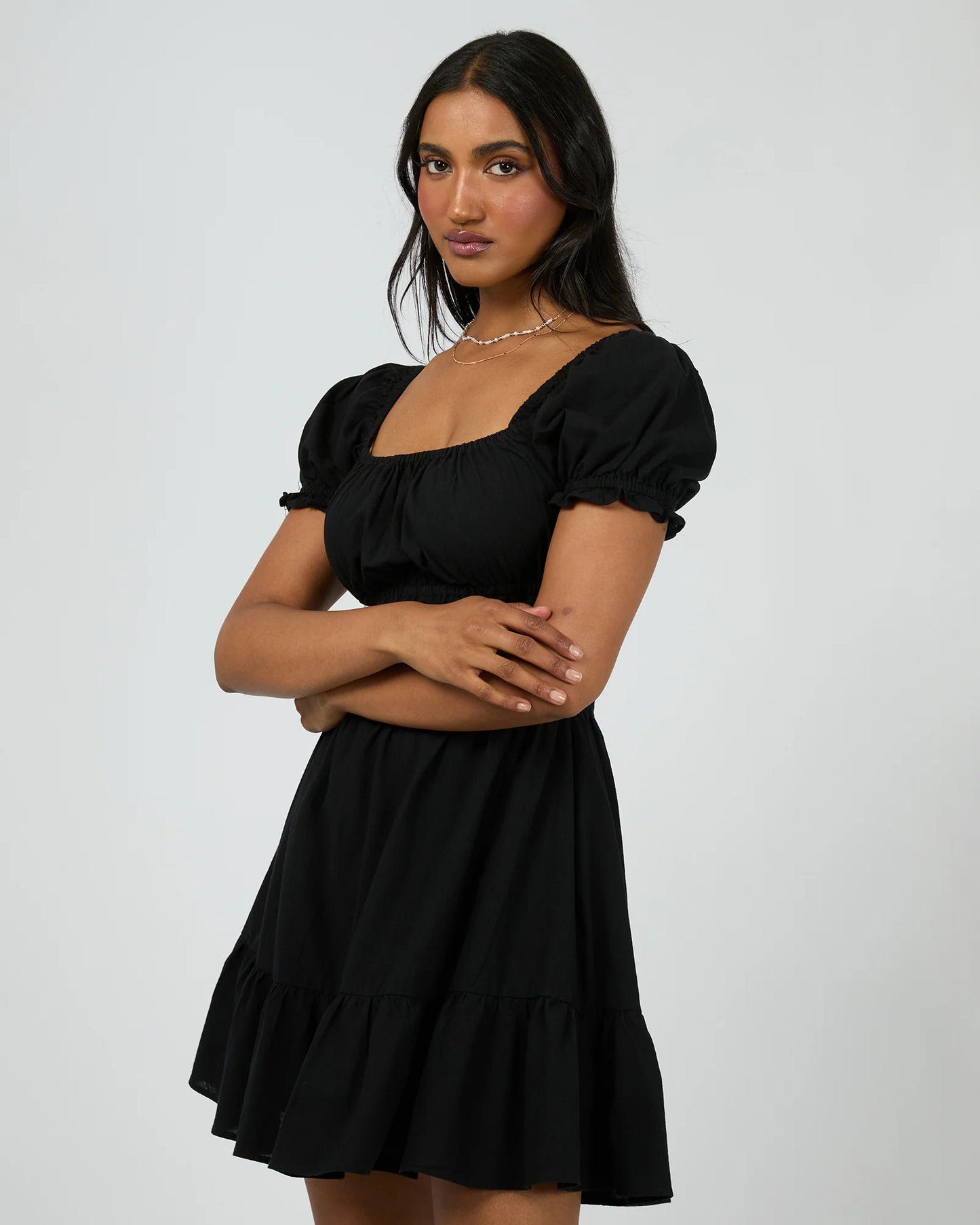 ALL ABOUT EVE ESSENTIAL SS MINI DRESS BLACK
