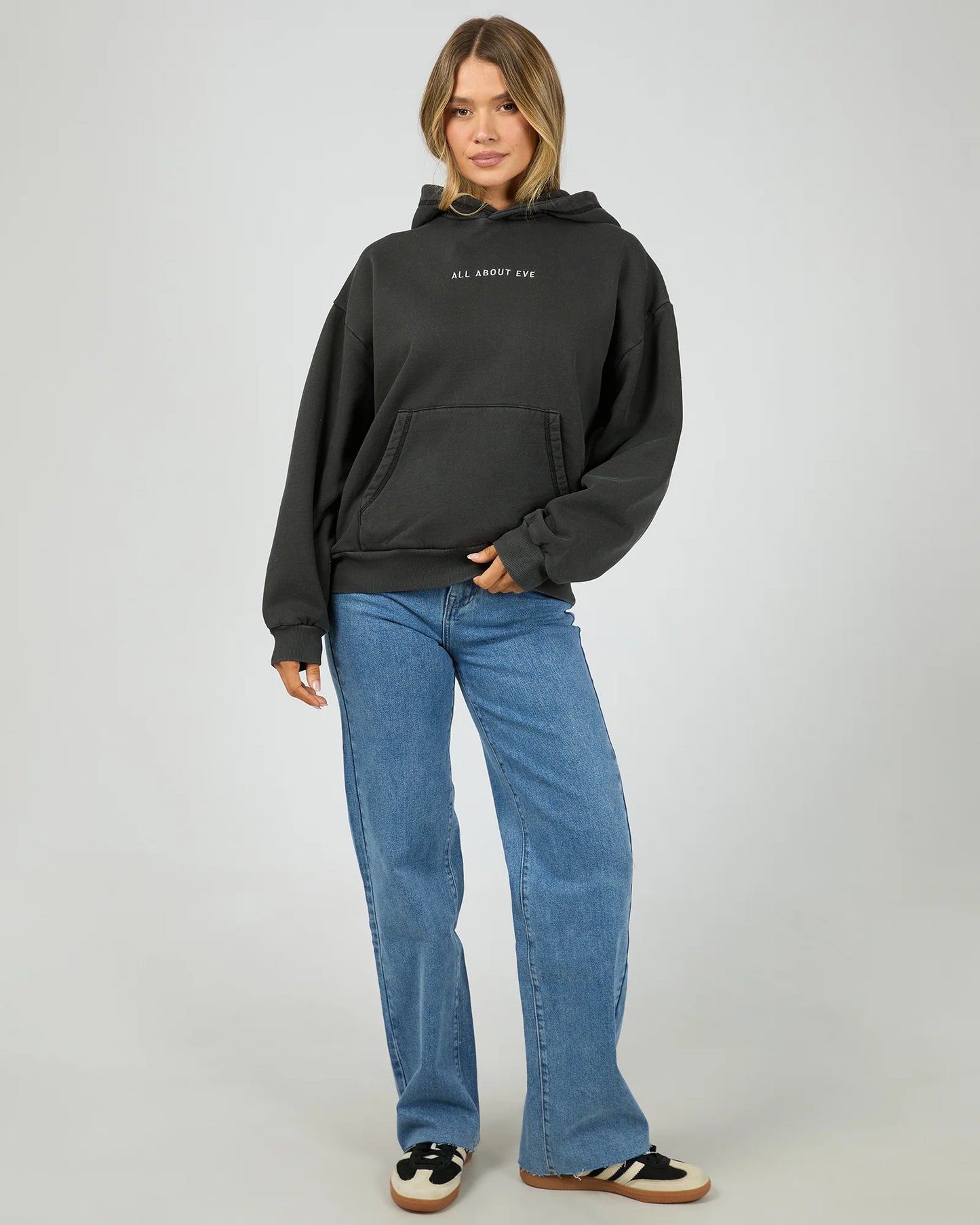 All About Eve AAE Washed Boxed Hoodie | Washed Black