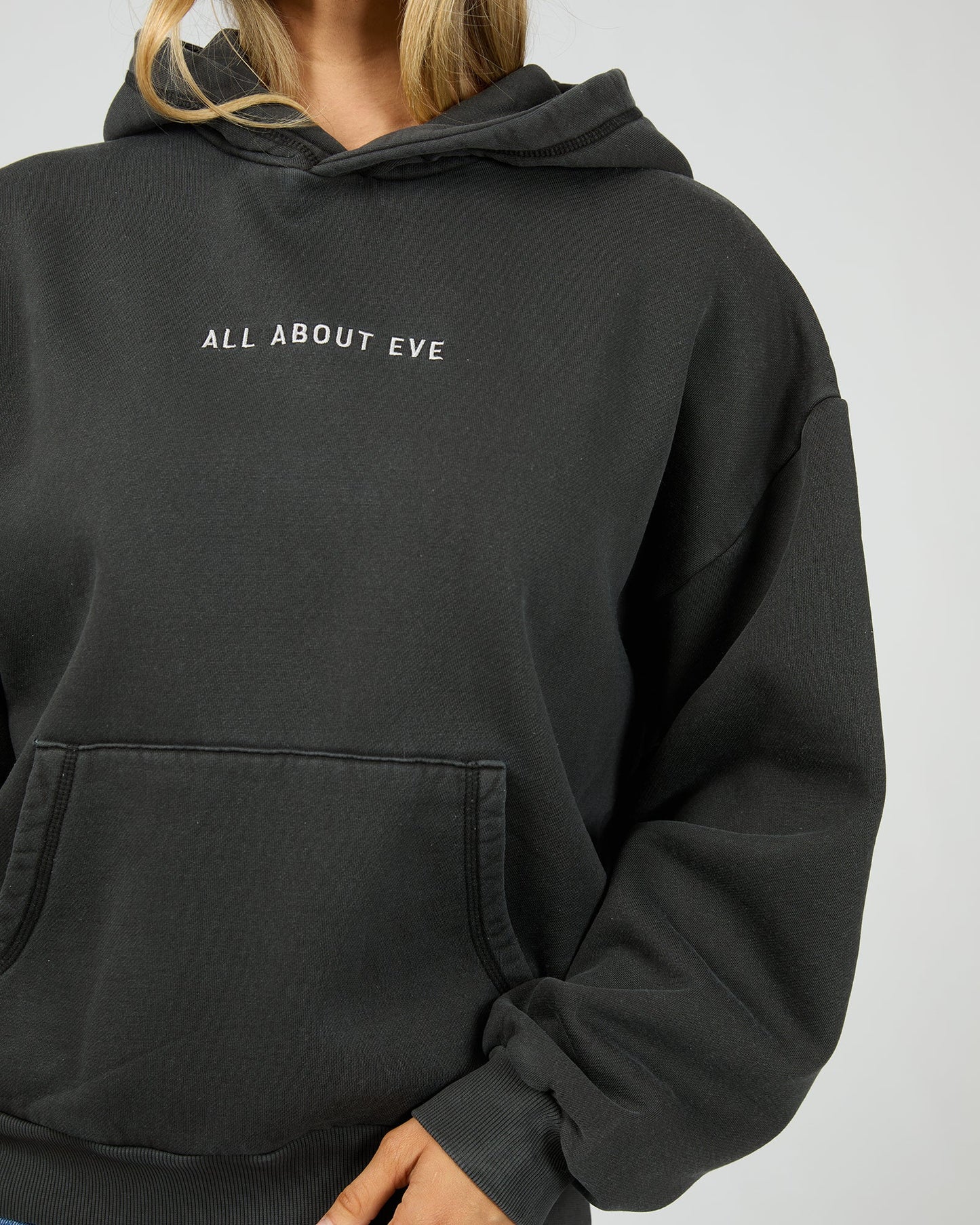 All About Eve AAE Washed Boxed Hoodie | Washed Black