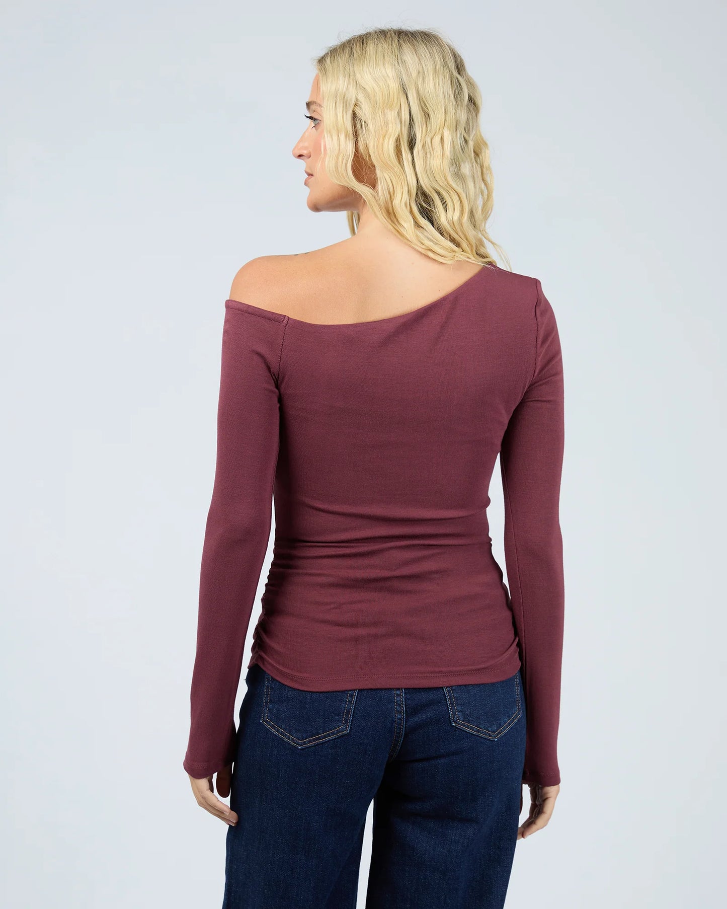 All About Eve Kylie Off Shoulder Long Sleeve Top | Burgundy
