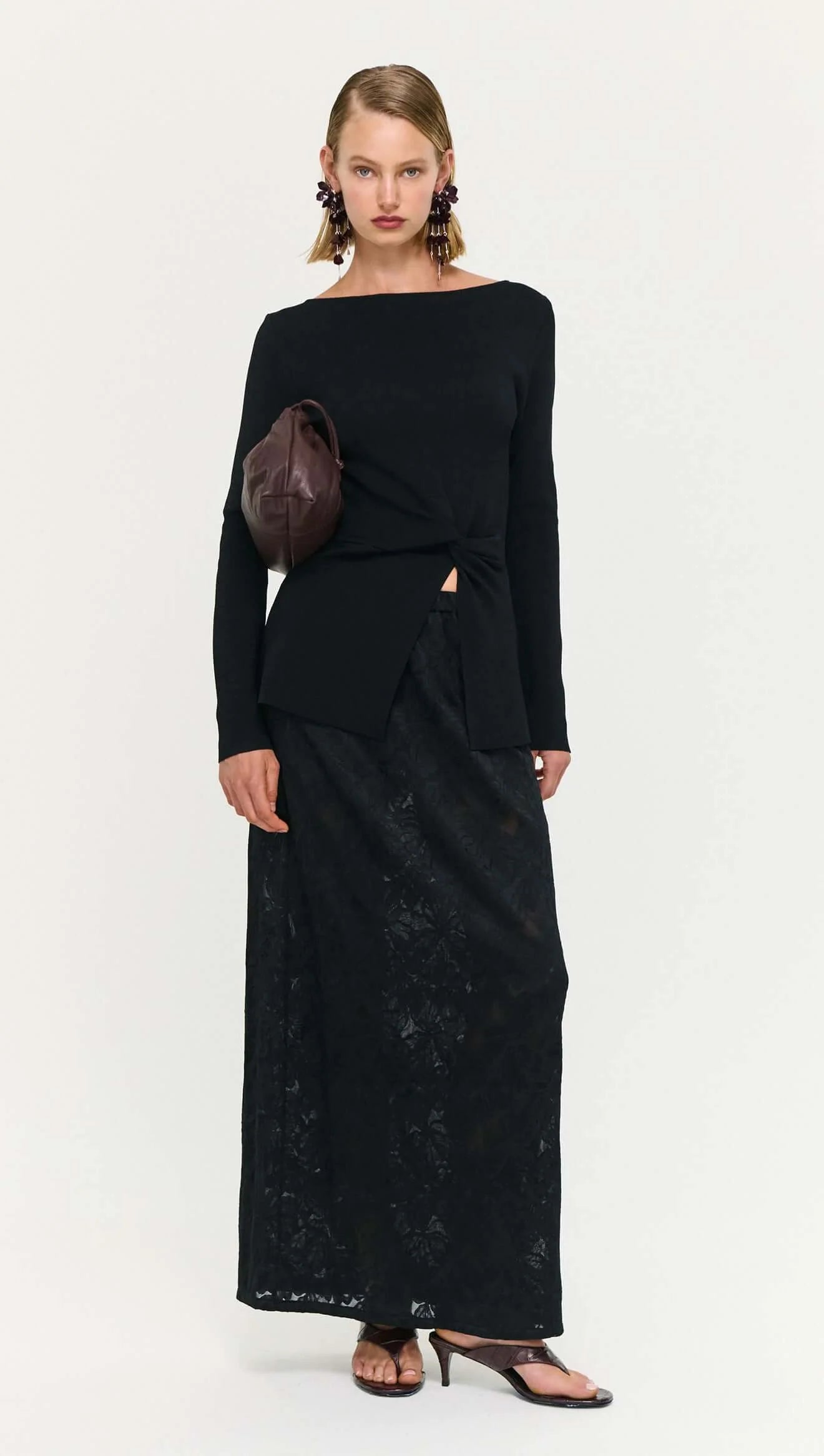 Staple The Label Miya Twist Knot Top | Black