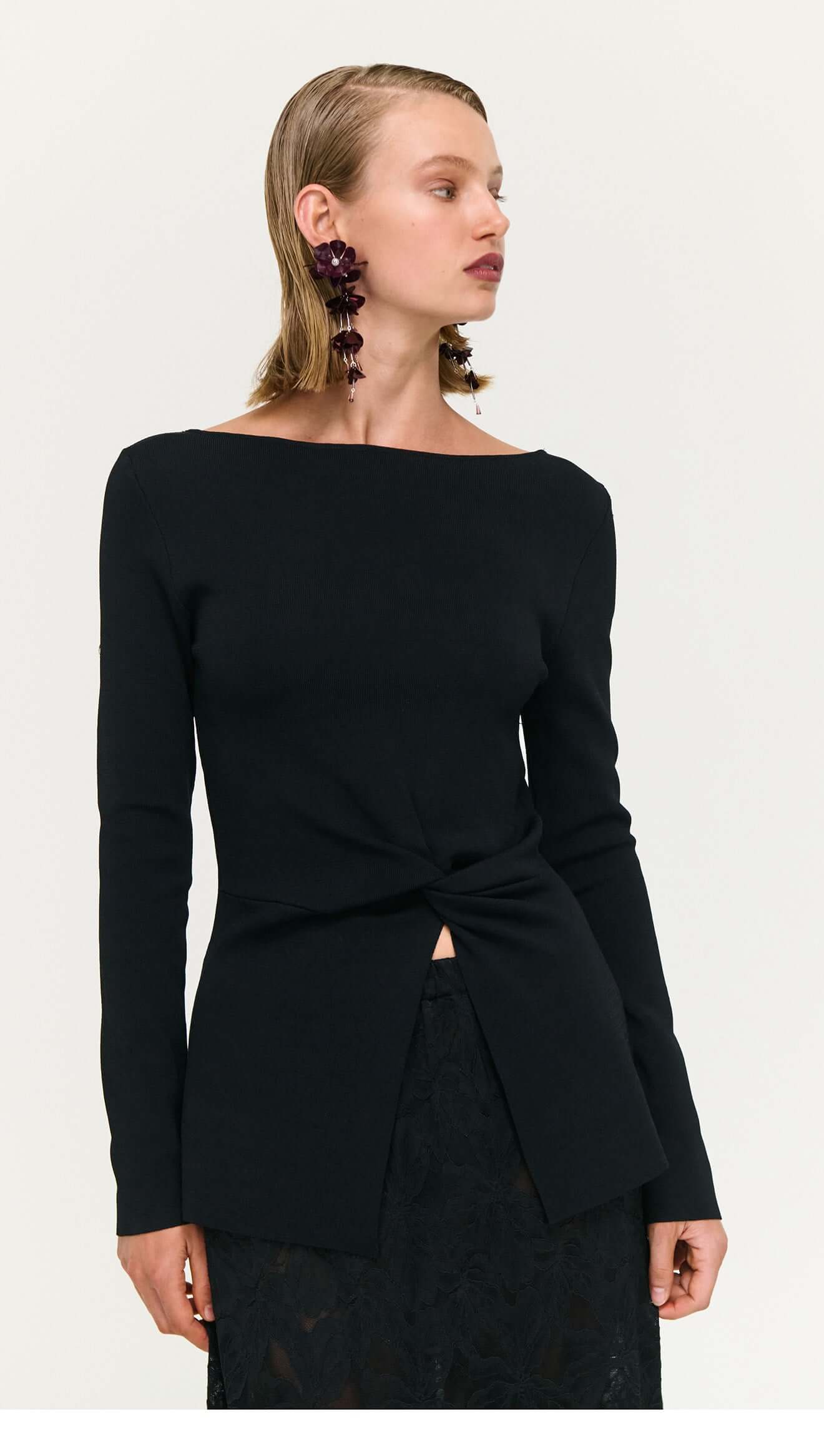 Staple The Label Miya Twist Knot Top | Black