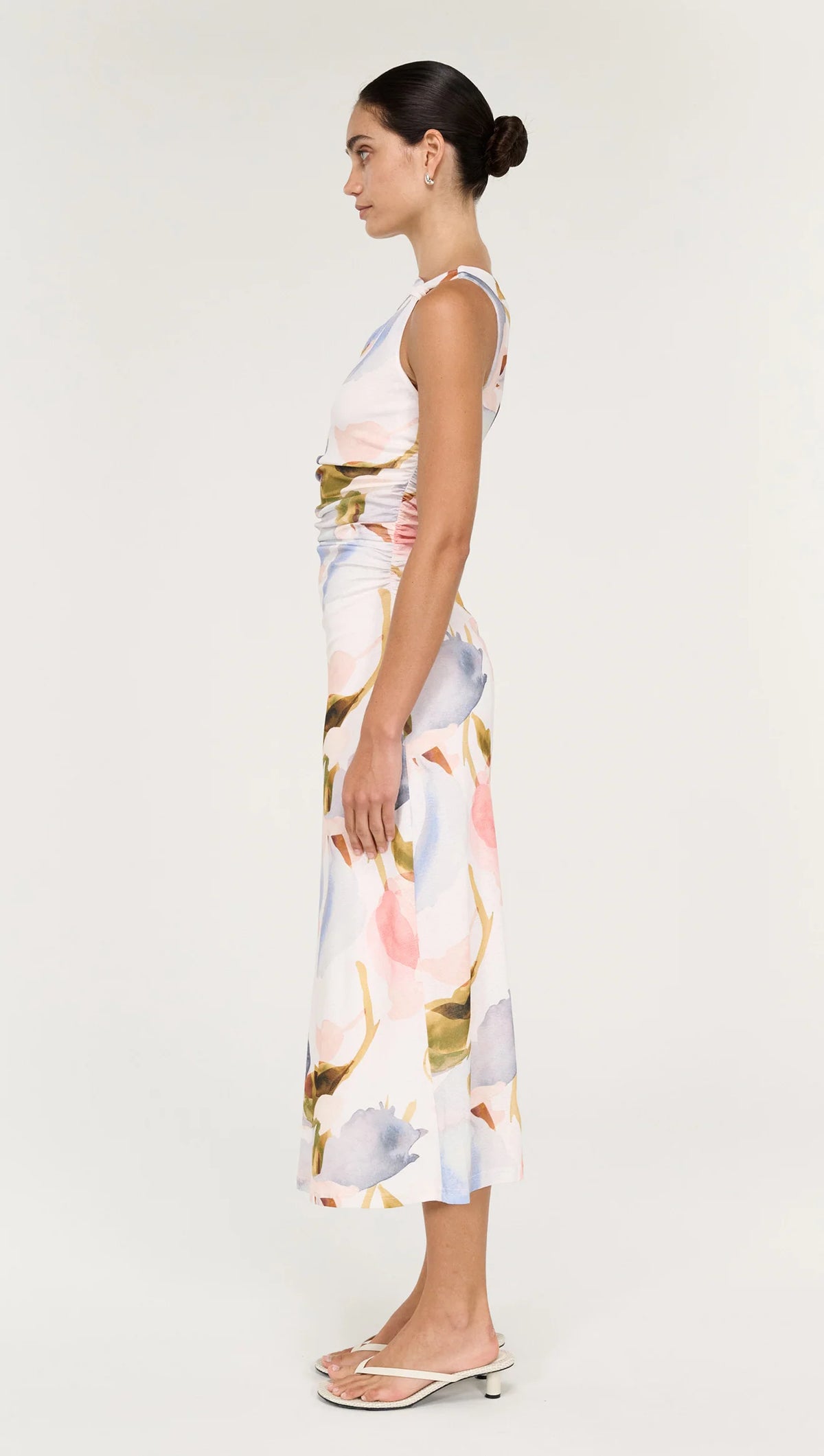 Staple The Label Valea Mesh Midi Dress | Watercolour/Floral