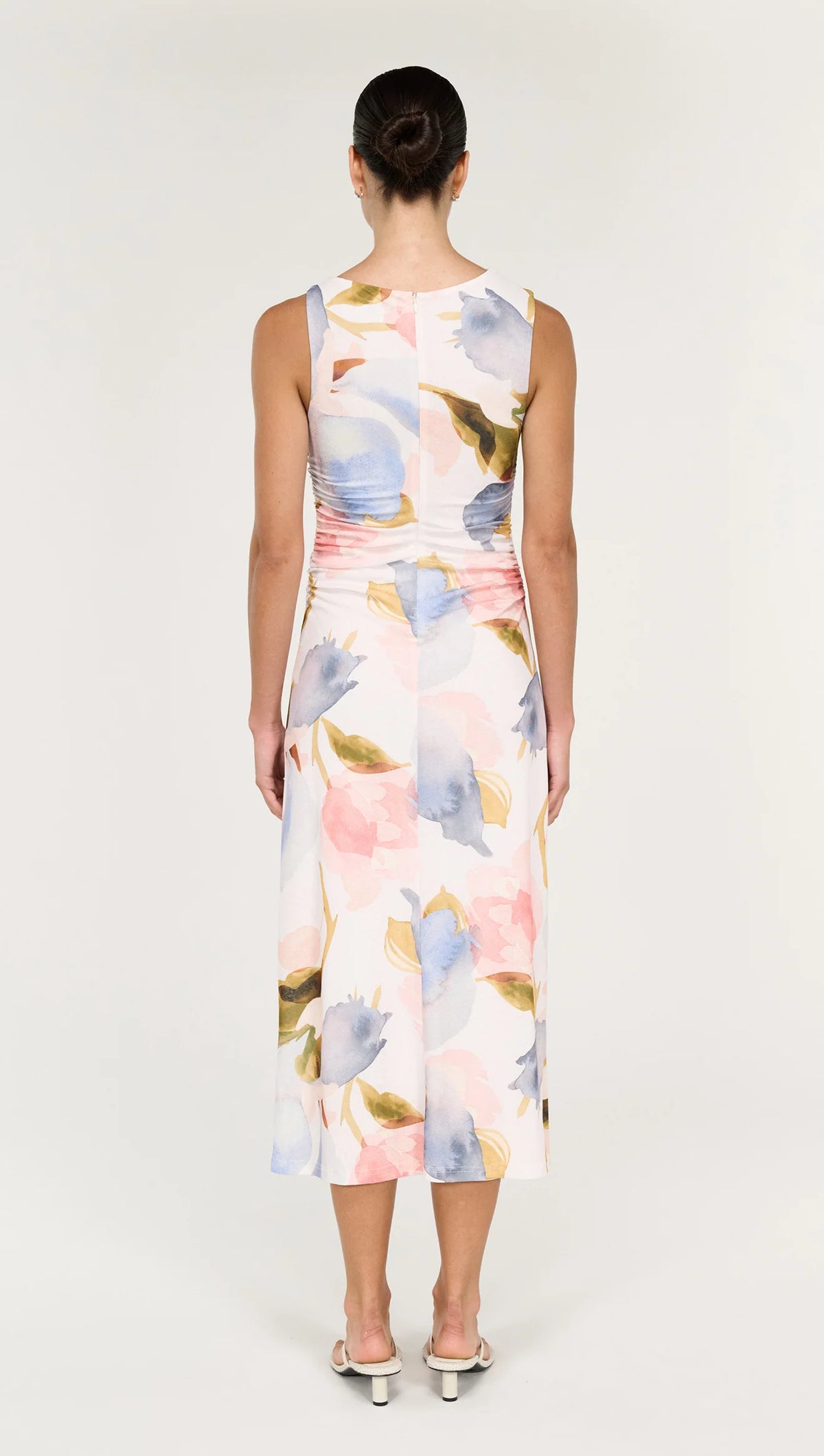 Staple The Label Valea Mesh Midi Dress | Watercolour/Floral