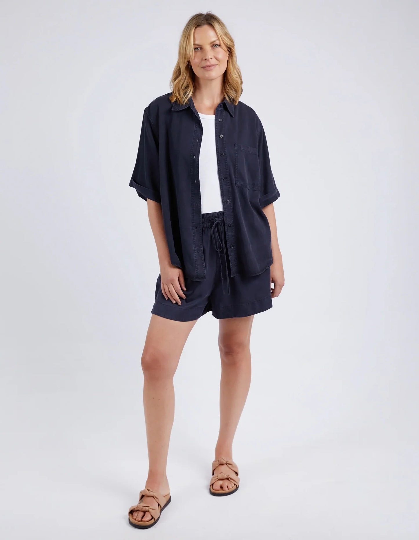 ELM BLISS WASHED SHIRT NAVY