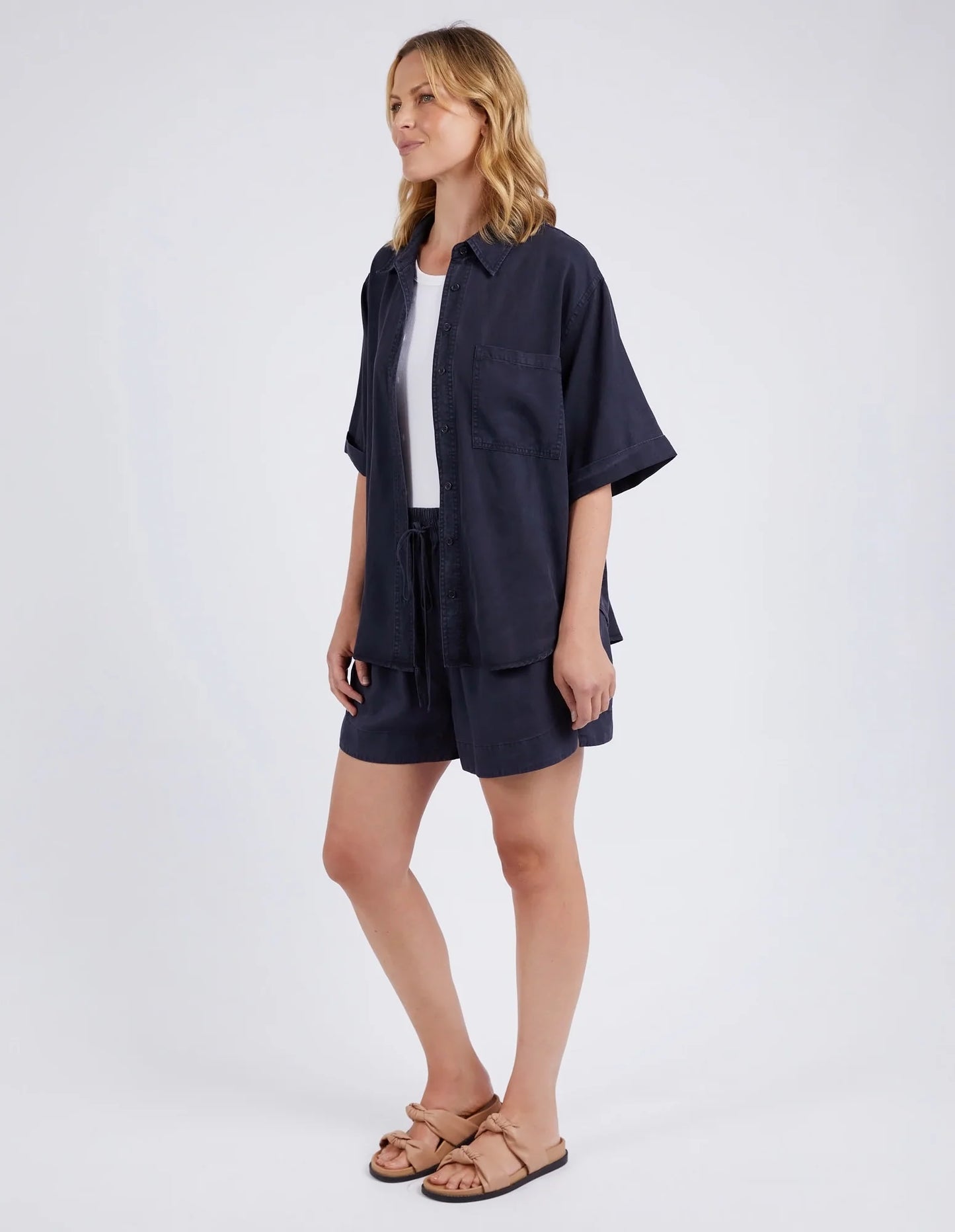 ELM BLISS WASHED SHIRT NAVY