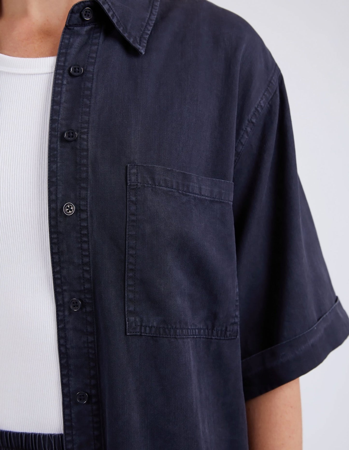 ELM BLISS WASHED SHIRT NAVY