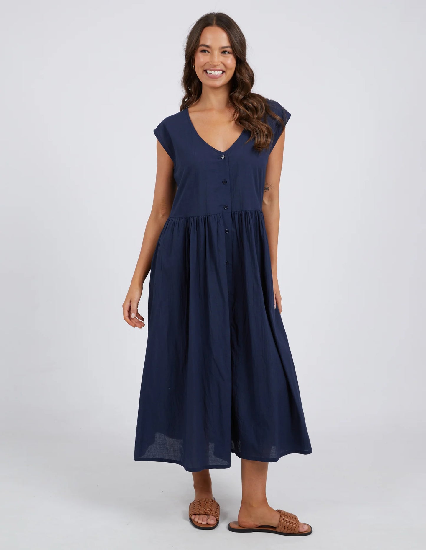 ELM BLAKE MIDI DRESS NAVY